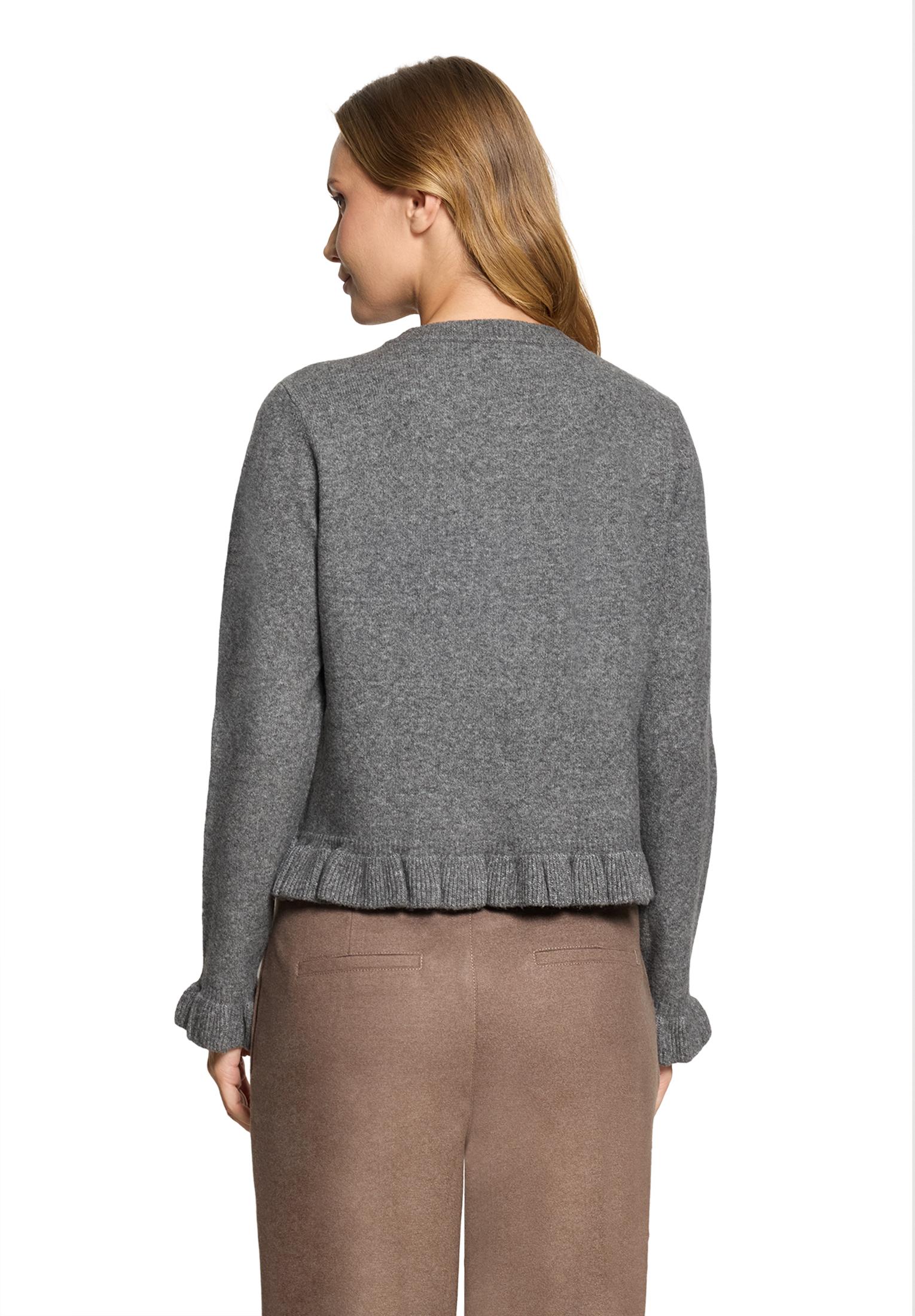 Strickjacke Kurz 1/1 Arm, Middle Grey Melange #4