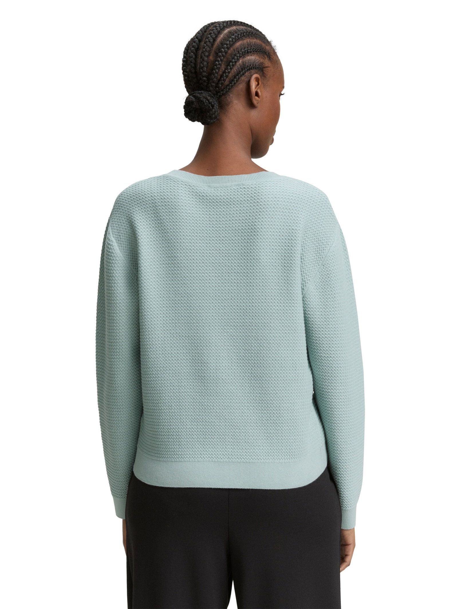 structured knit pullover, Silver Cloud Blue #4