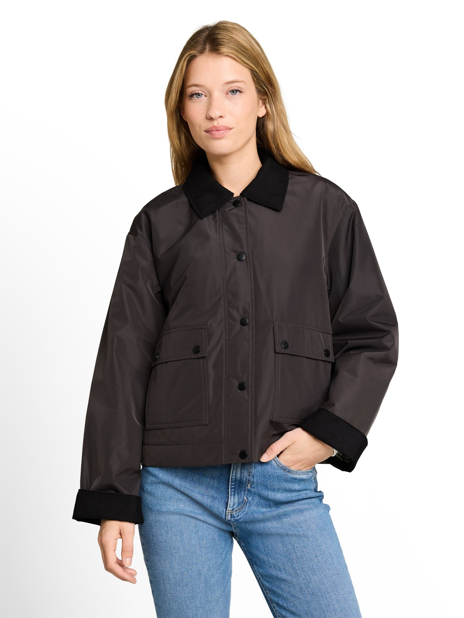 winter jacket with corduroy co, Coal Mine Grey #5