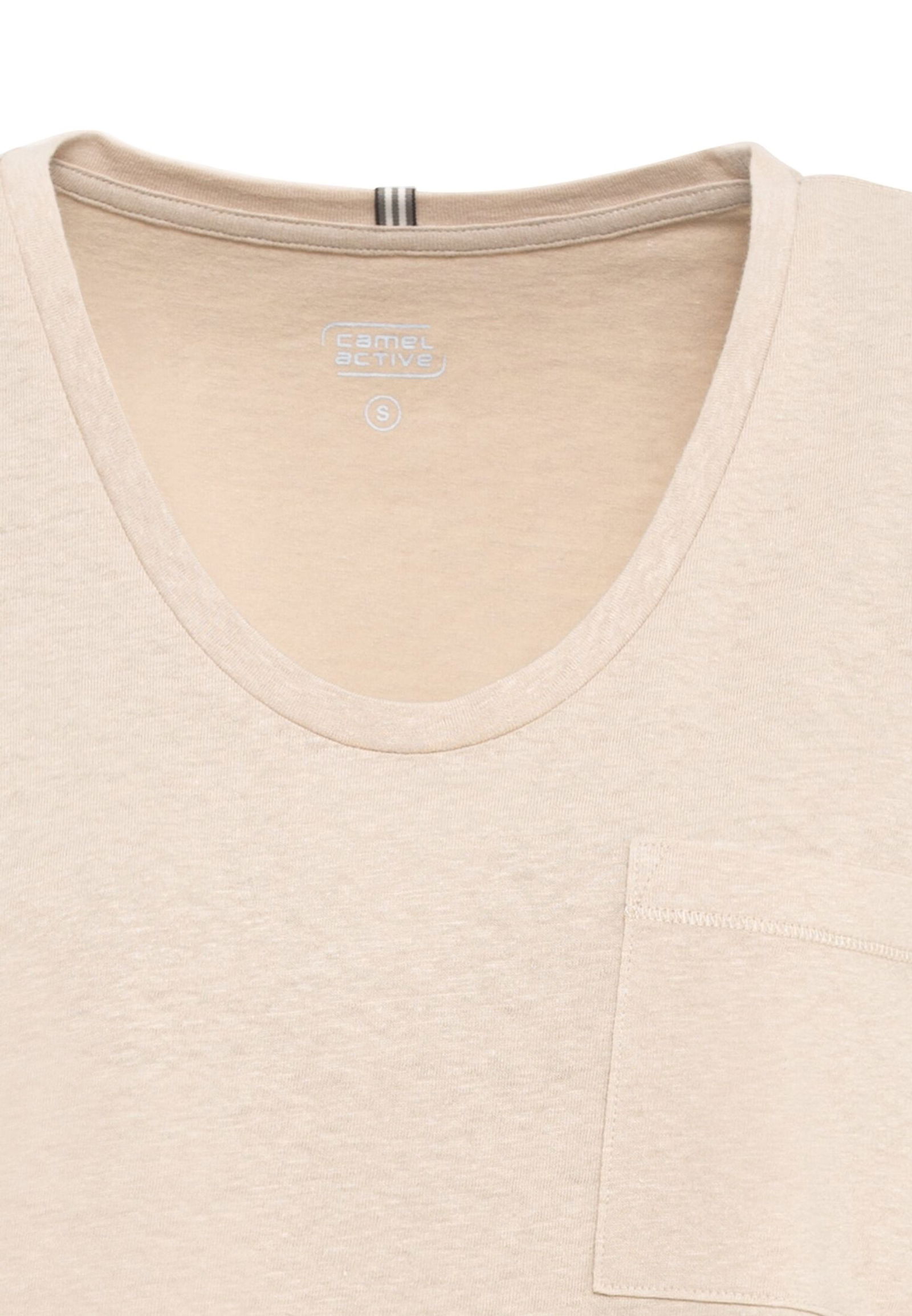 Camel Active |  T-Shirt aus Baumwoll-Leinen-Mix | M | dark navy