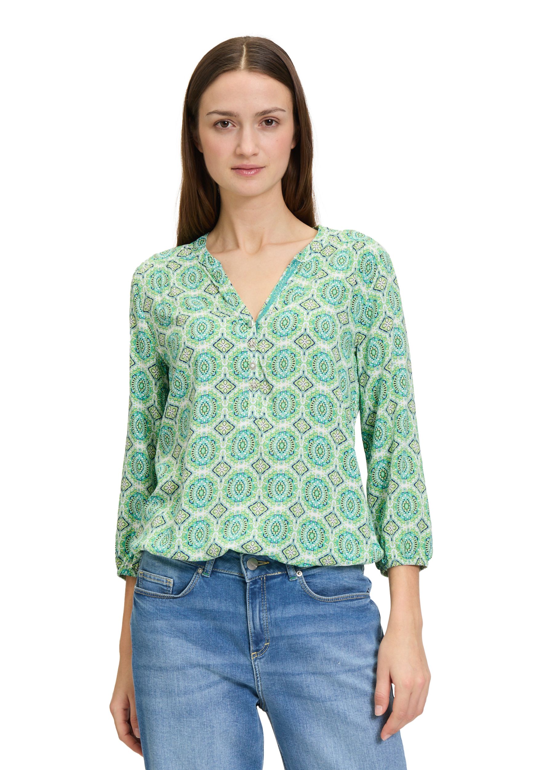 Cartoon |  Cartoon Druckbluse  | 40 | green/blue