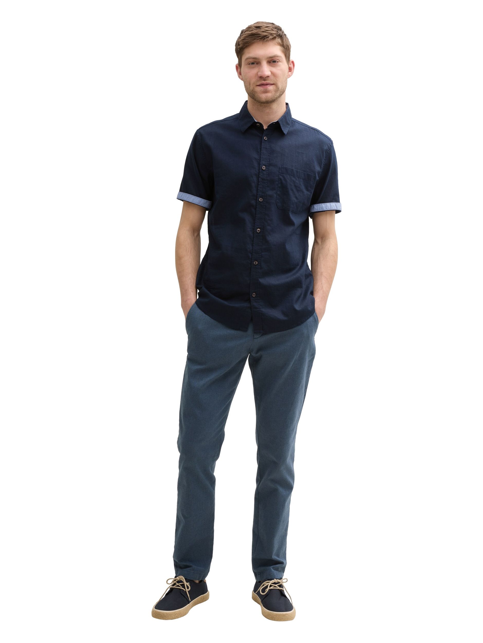 Tom Tailor |  Tom Tailor Hemd Slim Fit  | M | sky captain blue