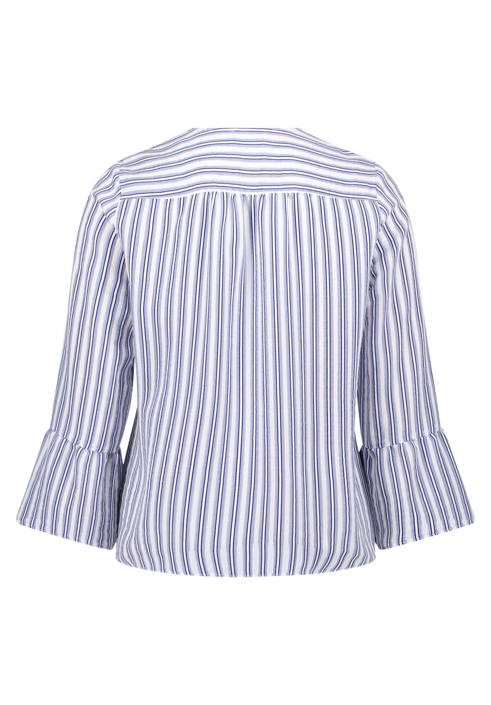 |  Bluse Kurz 3/4 Arm, White/Blue | 36 | weiß/blau