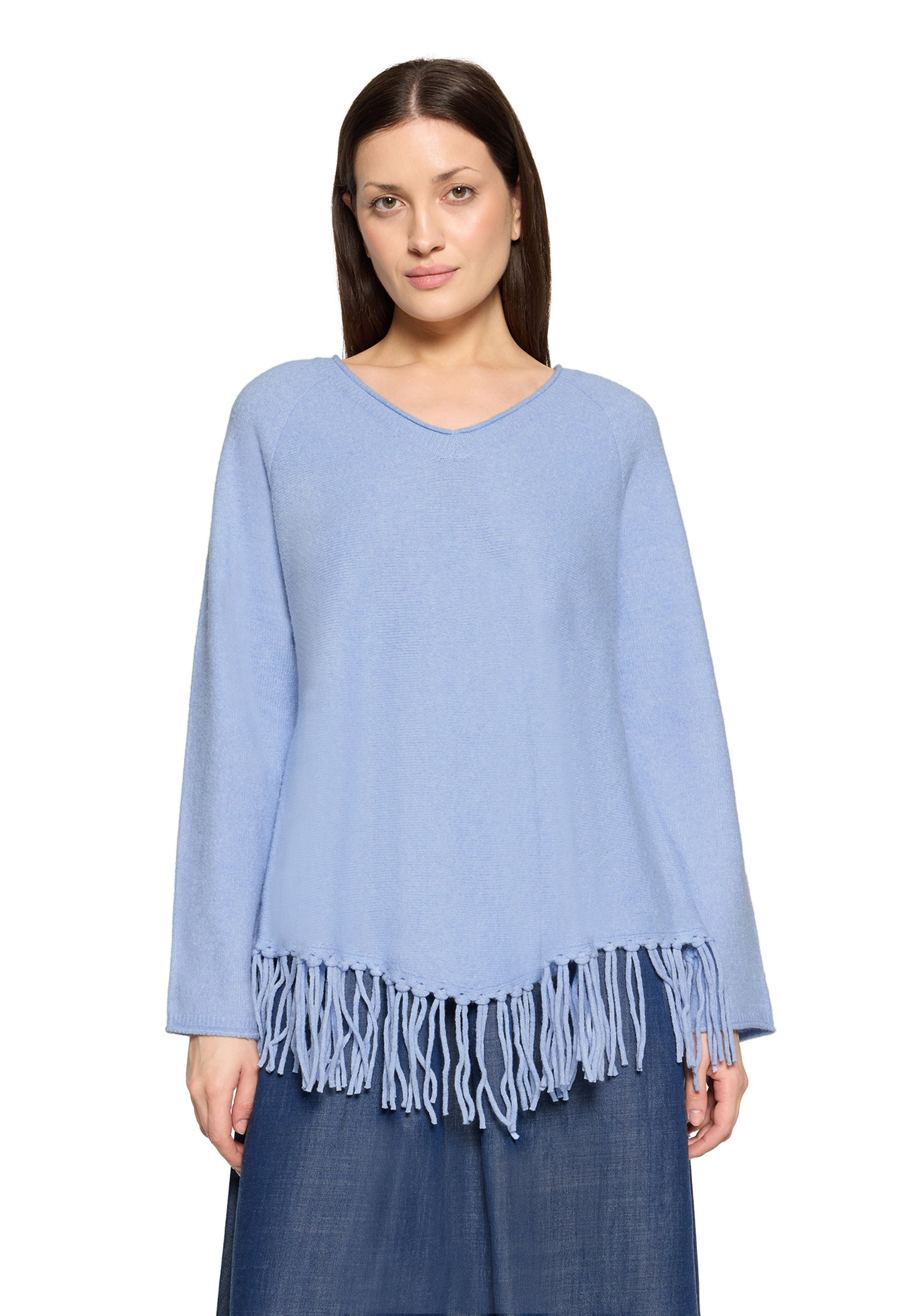 Strickpullover Lang 1/1 Arm, Light Blue Melange #3