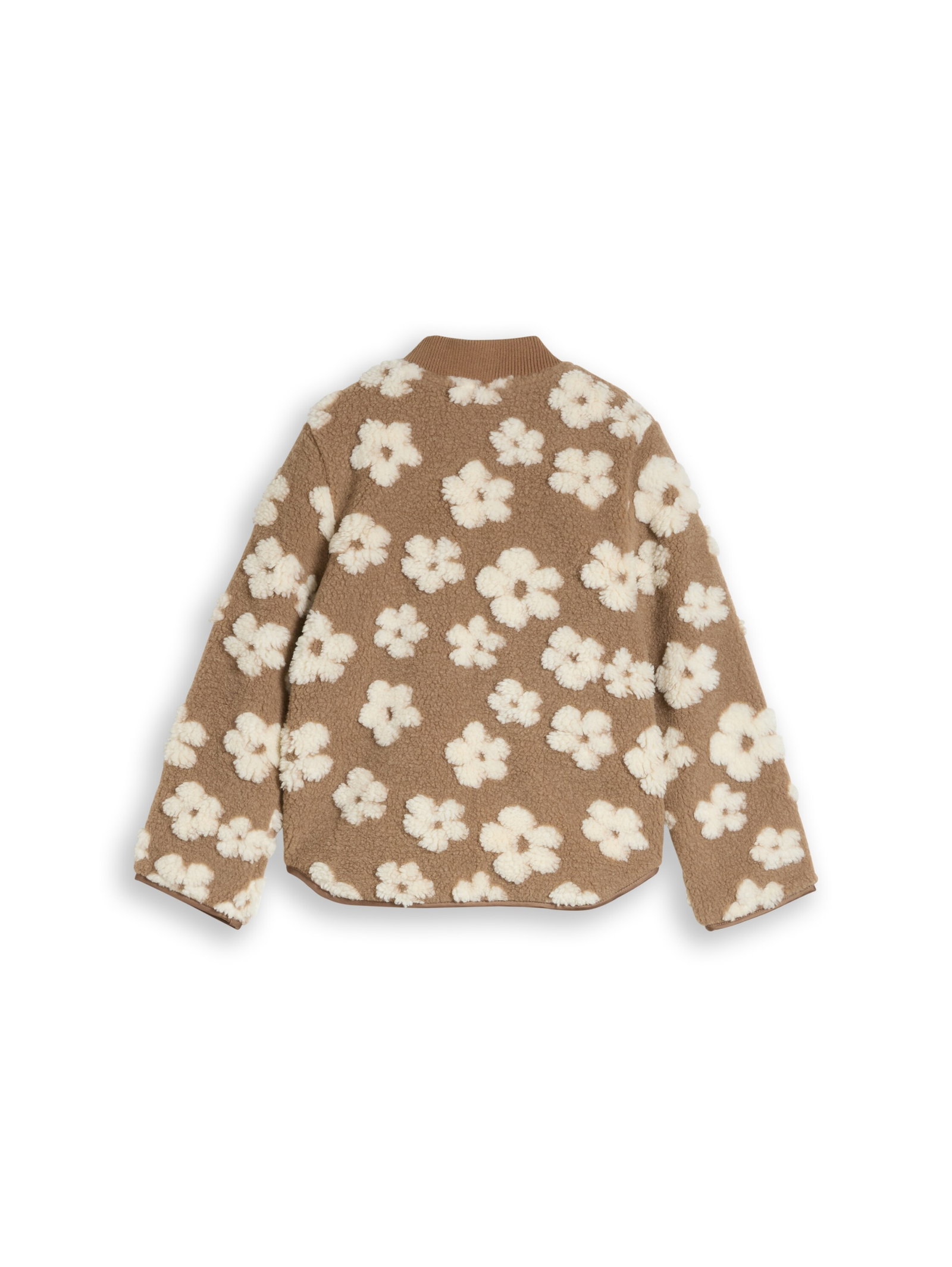 teddy bomber jacket, brown teddy flower artwork #2
