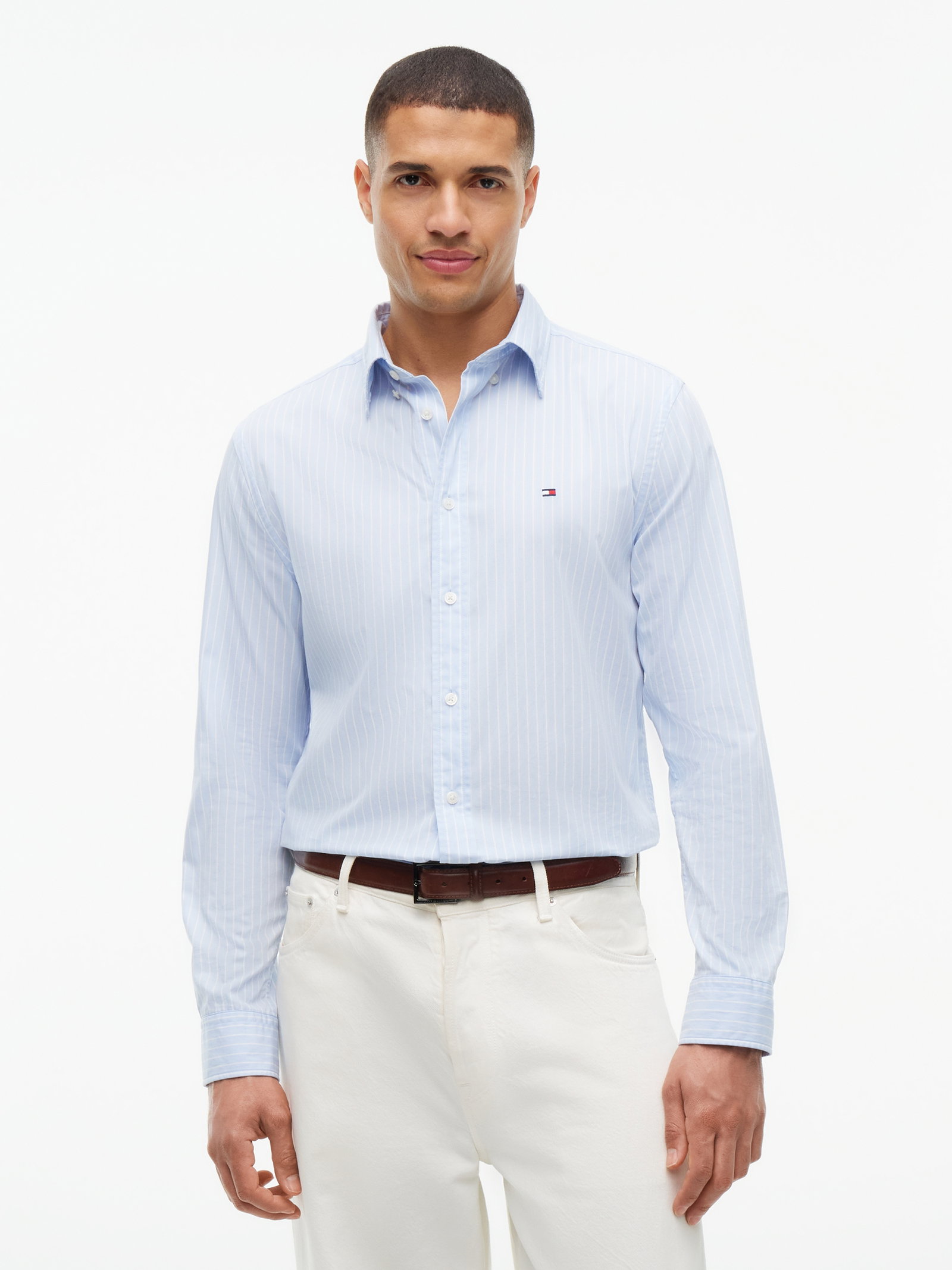 FLEX HAIRLINE POPLIN RF SHIRT, BLUE #2