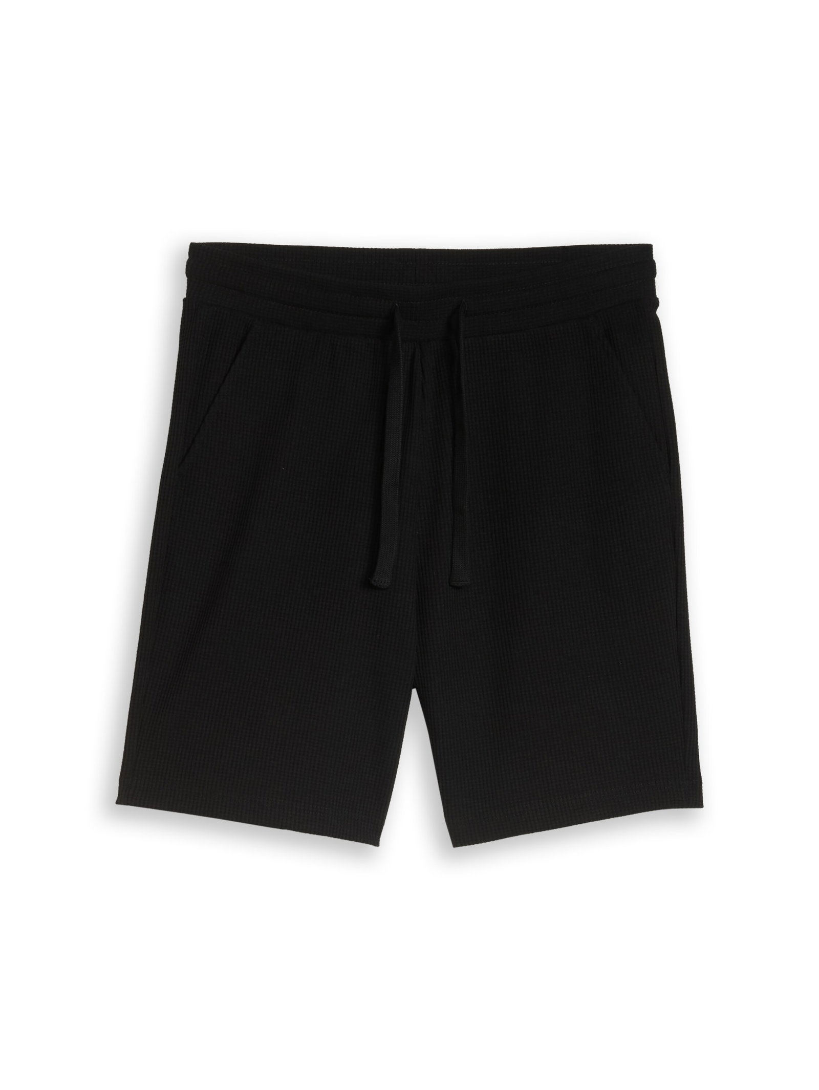 relaxed structured sweat short, Black #1