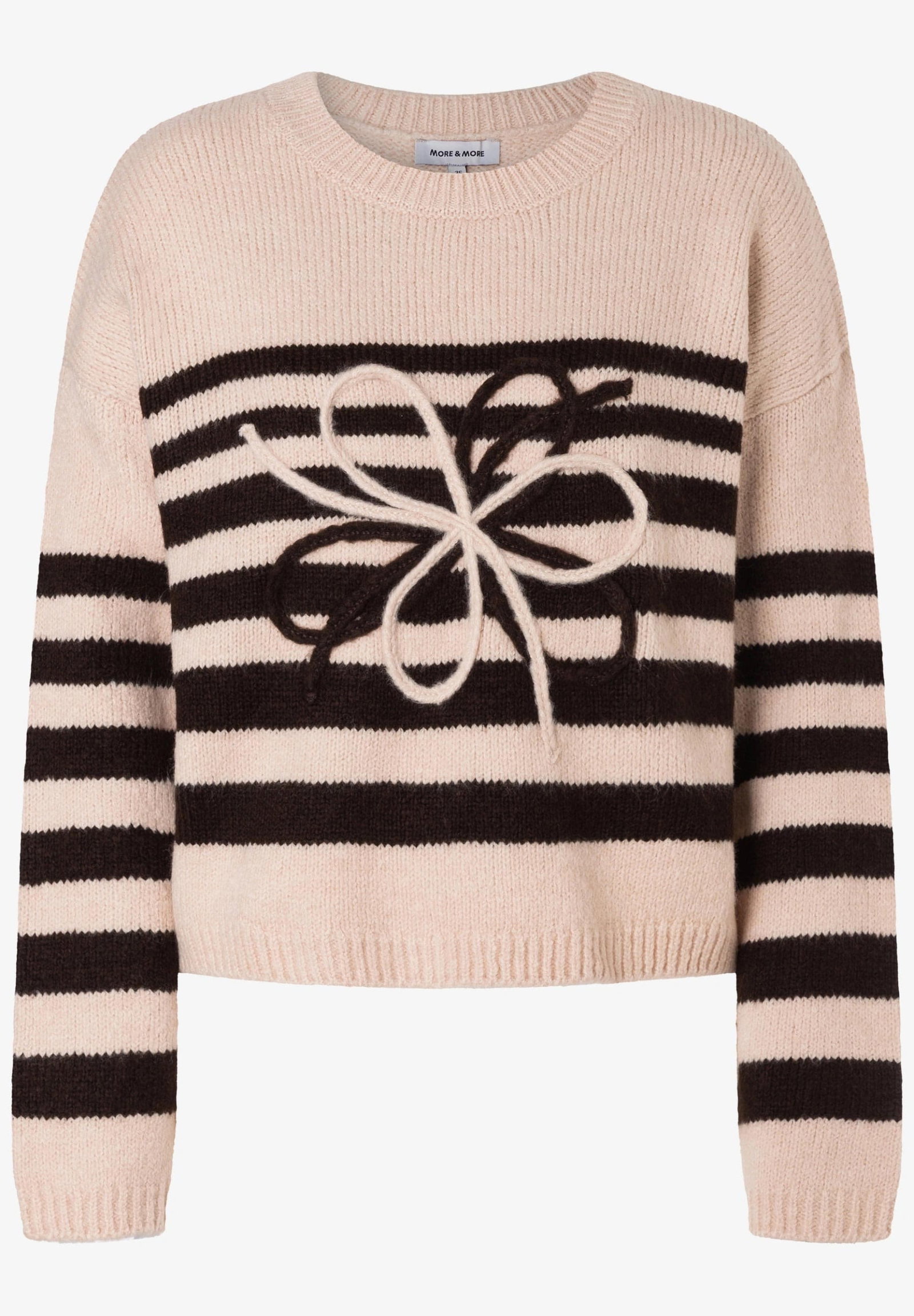 Striped Pullover with Artwork, knit stripes espresso brown powder #1