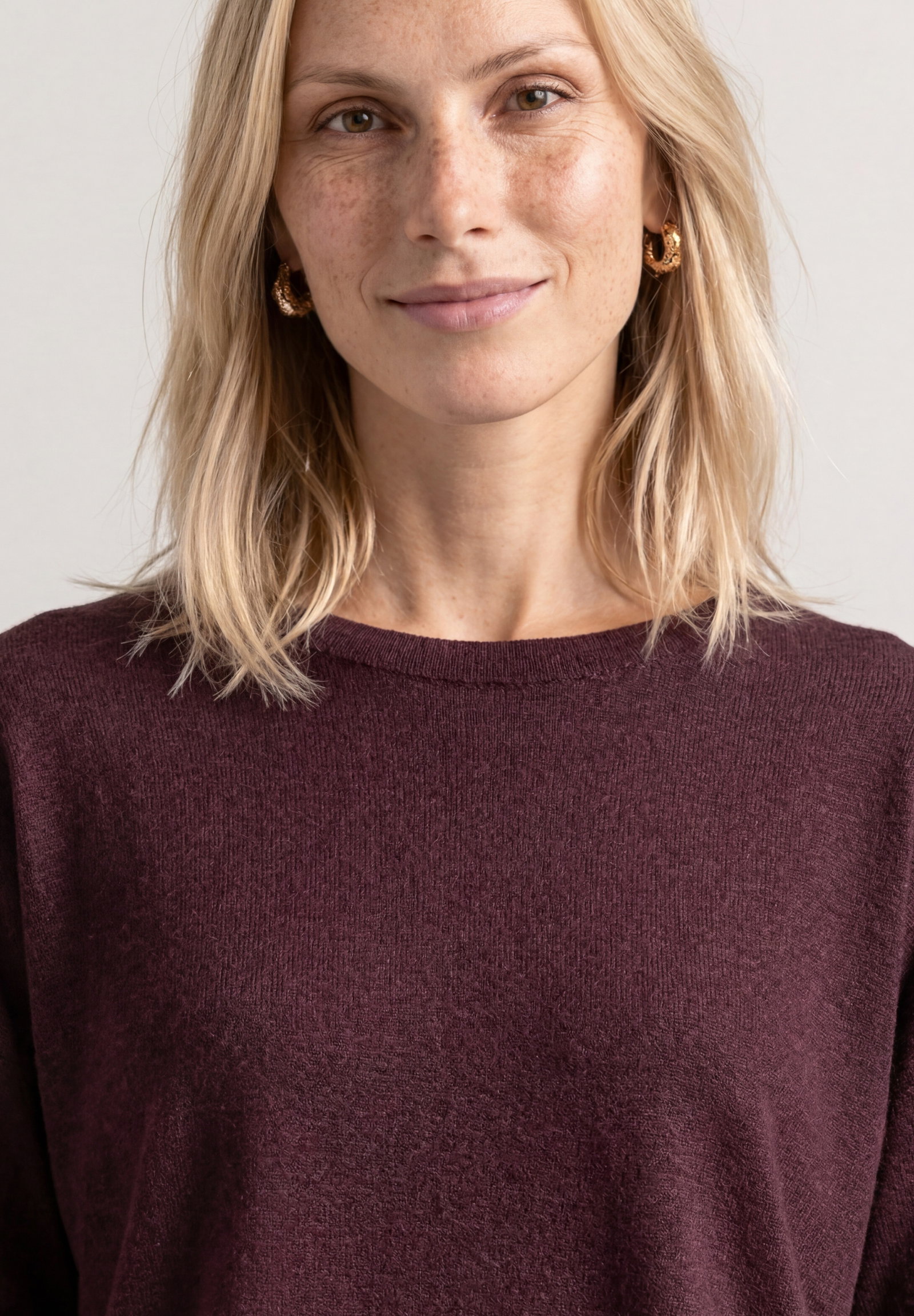 knit look shirt, rustic rouge #6