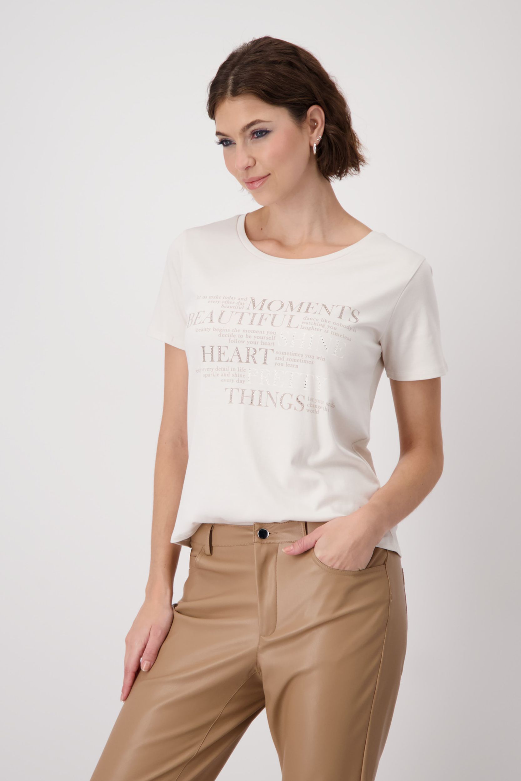 Monari |  T-Shirt, creamy beige | 40 | creamy beige