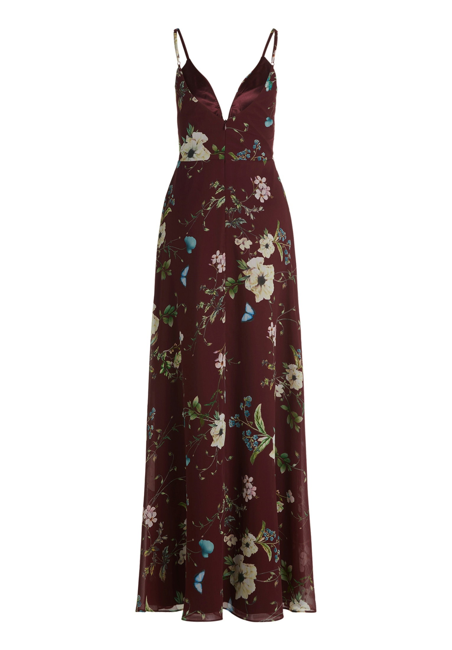 Kleid Lang ohne Arm, Dark Red/Green #2