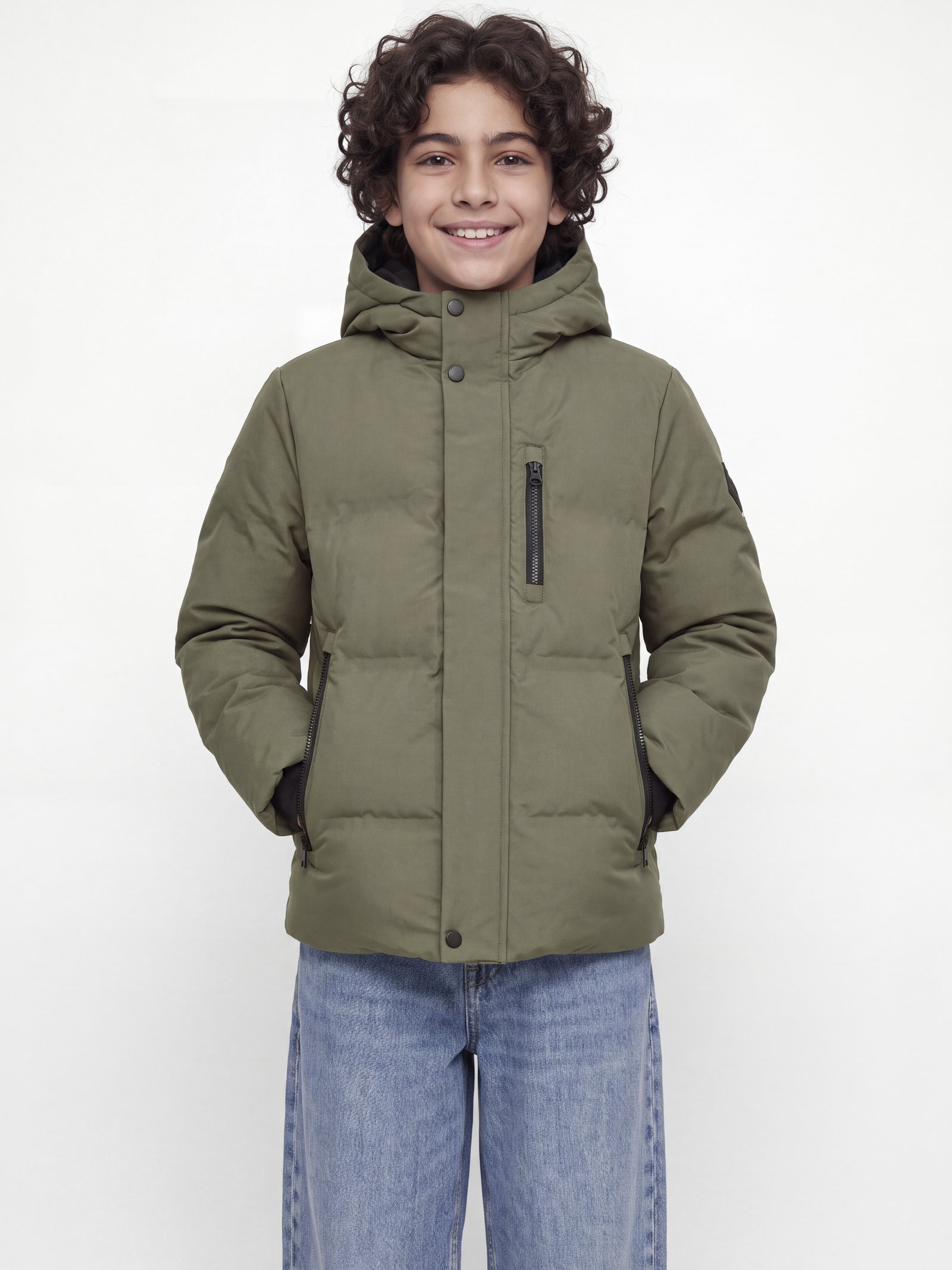 JCOTRACE ALPHA PUFFER JACKET JNR, Dusty Olive #4