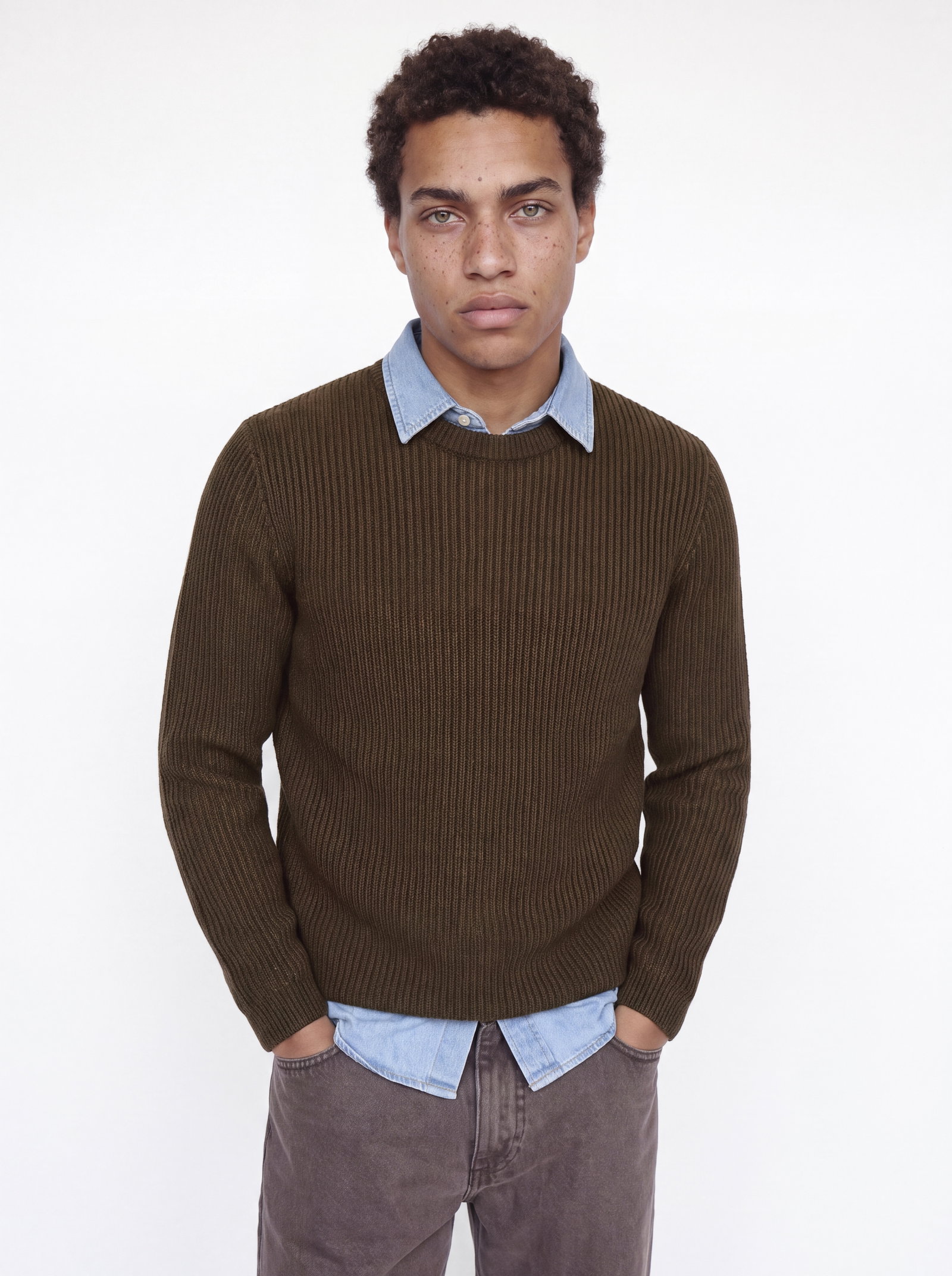 JJEDOVER KNIT CREW NECK SN, Cocoa/Twist w. Mulch #7