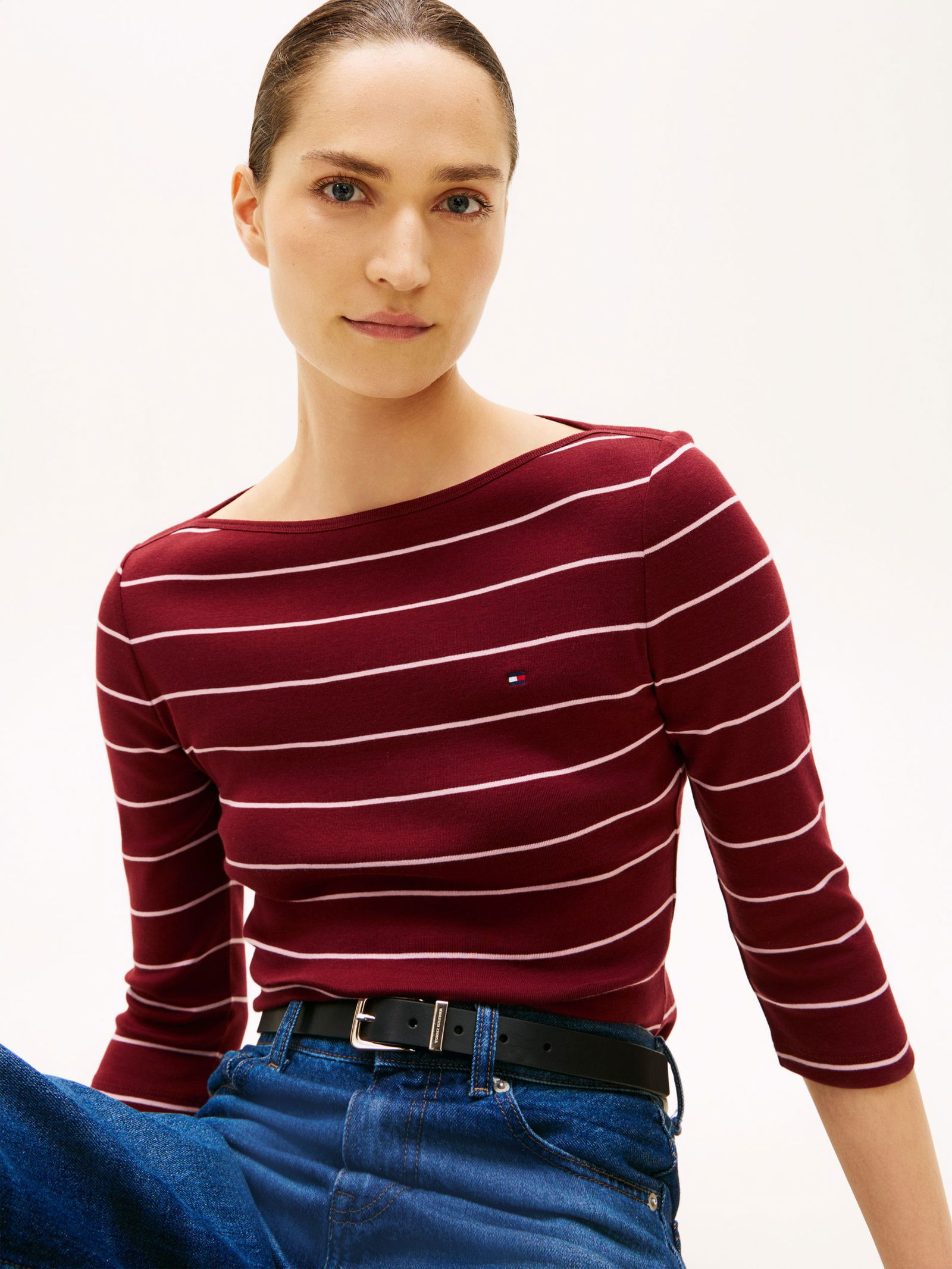 Tommy Hilfiger |  Tommy Hilfiger Shirt  | M | breton stp/ dark magma/ ecru