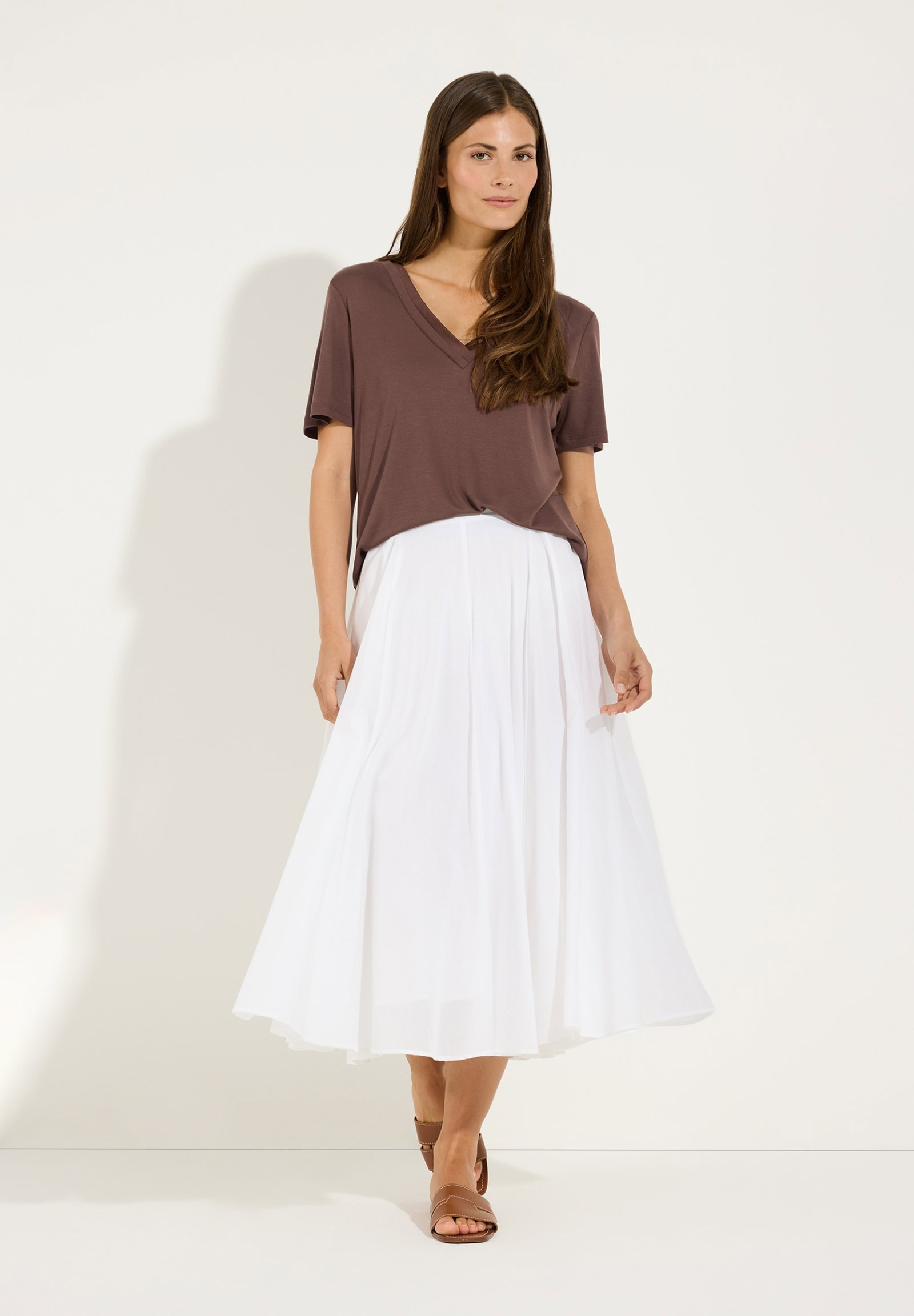V-Neck-Shirt, cool chocolate #4