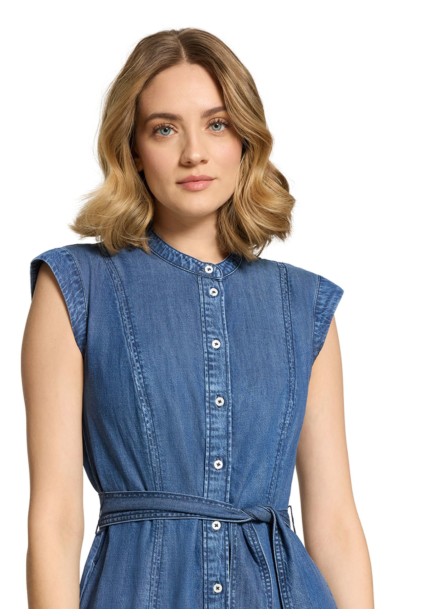 |  Kleid Kurz 1/2 Arm, Middle Blue Denim | 36 | blau