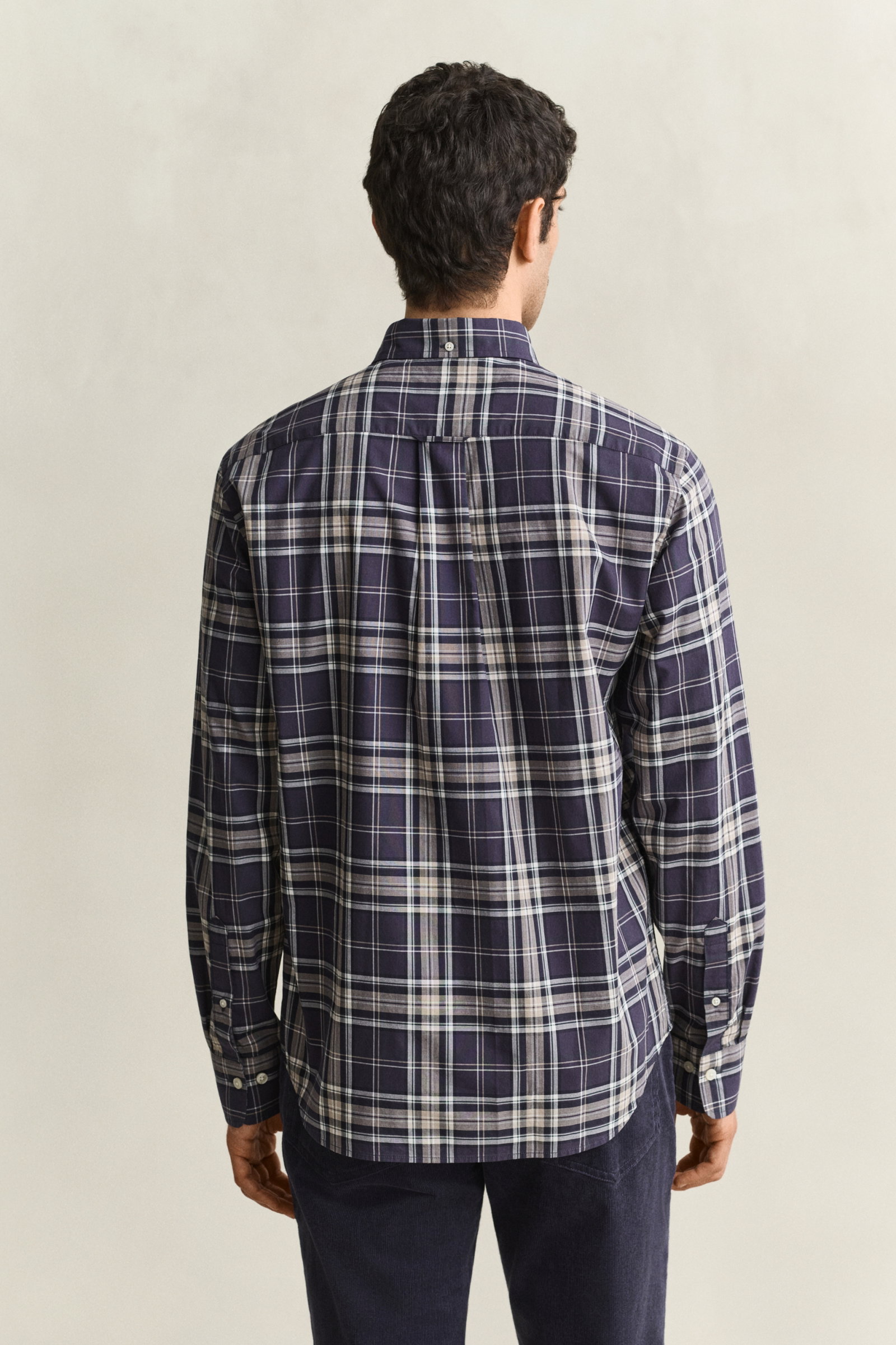 REG POPLIN CHECK SHIRT, MIST TAUPE #3