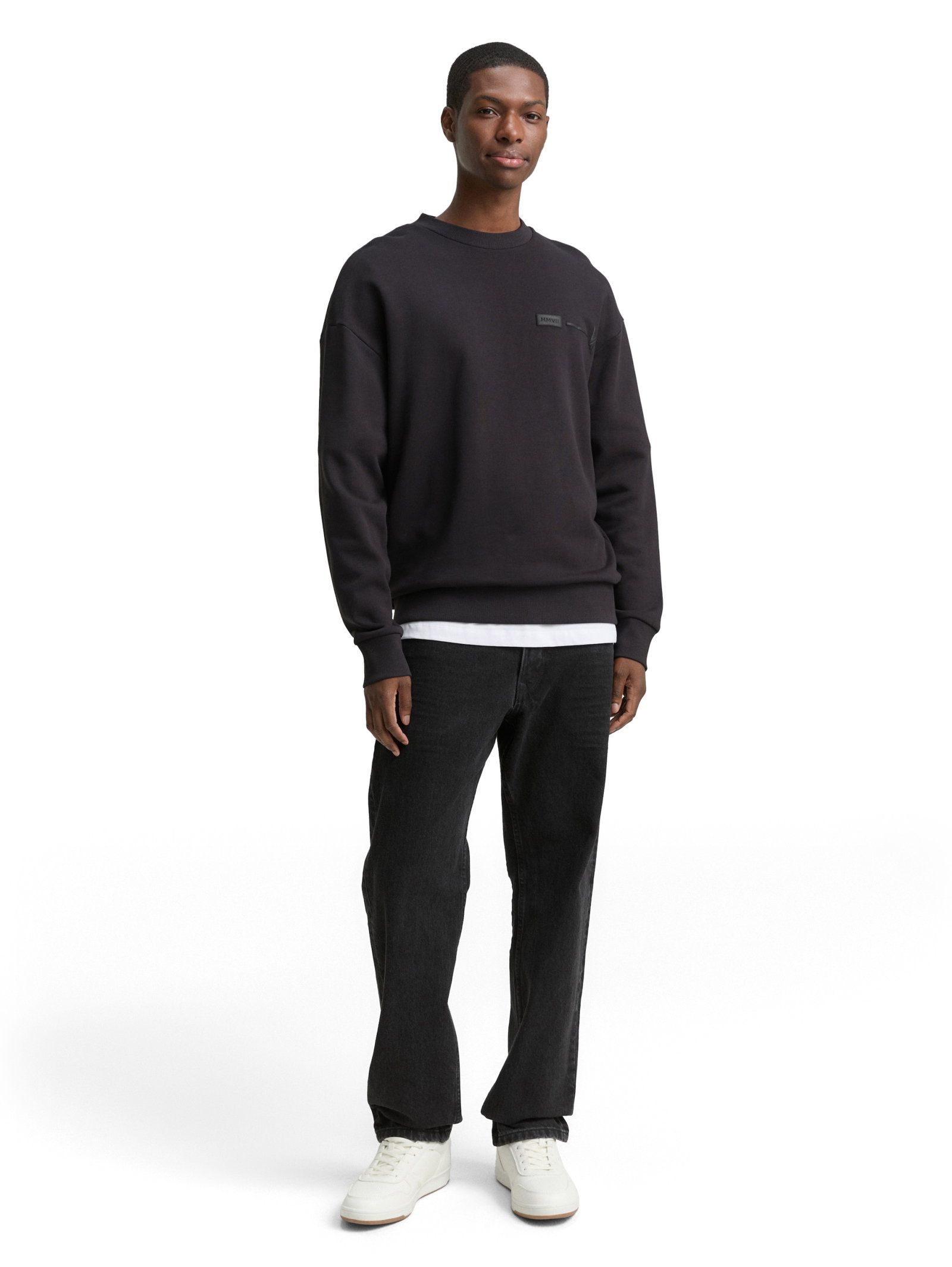 relaxed printed crewneck sweat, Night Watch Black #3