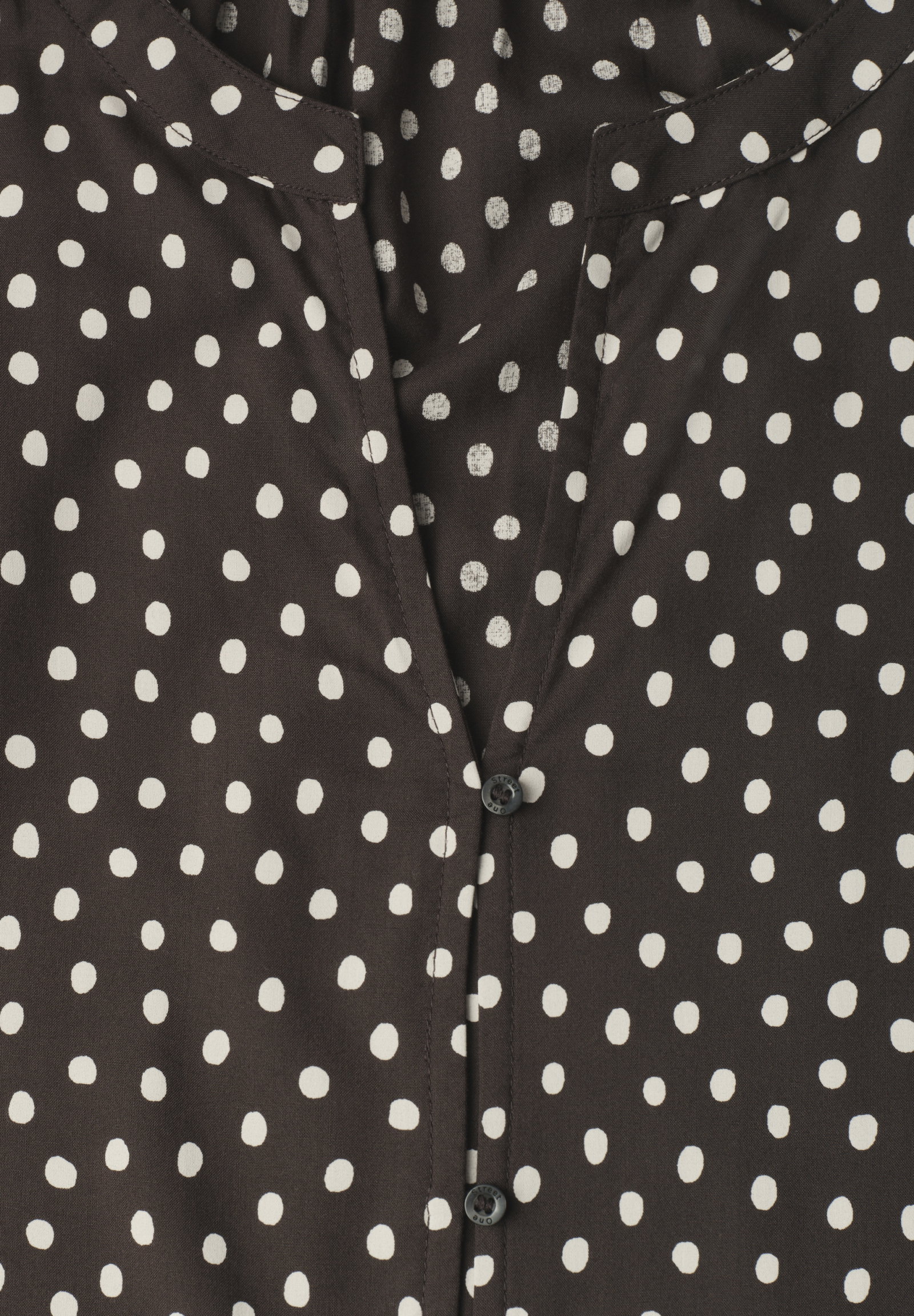 LTD QR Splitneck blouse w butt, black coffee #2