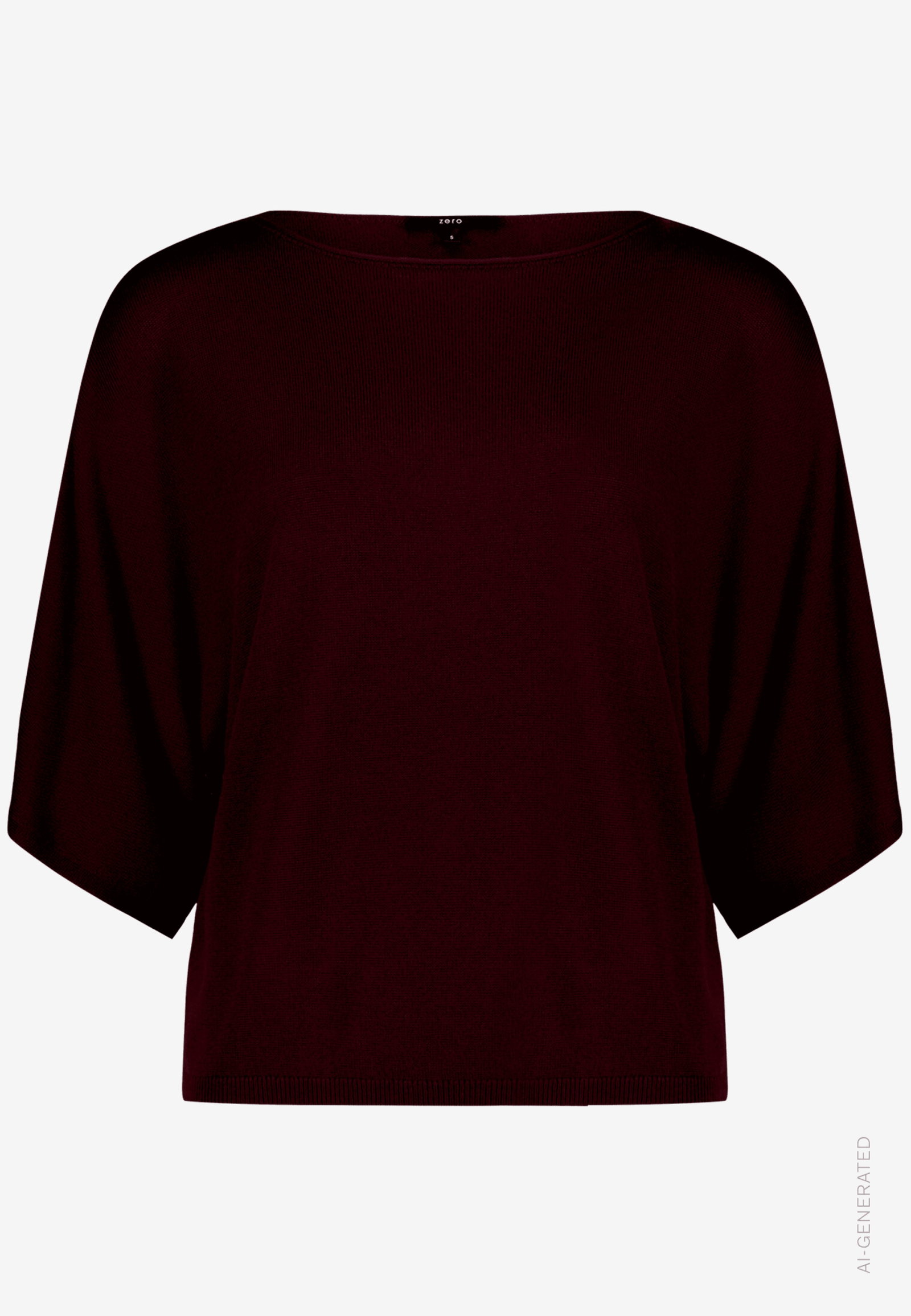 Strickpullover Kurz 1/2 Arm, Dark Aubergine #1