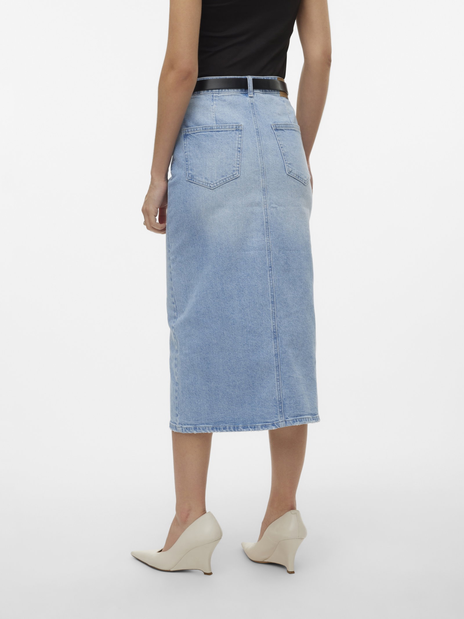 VMVERI HR CALF DENIM SKIRT GA MIX N, Light Blue Denim #2