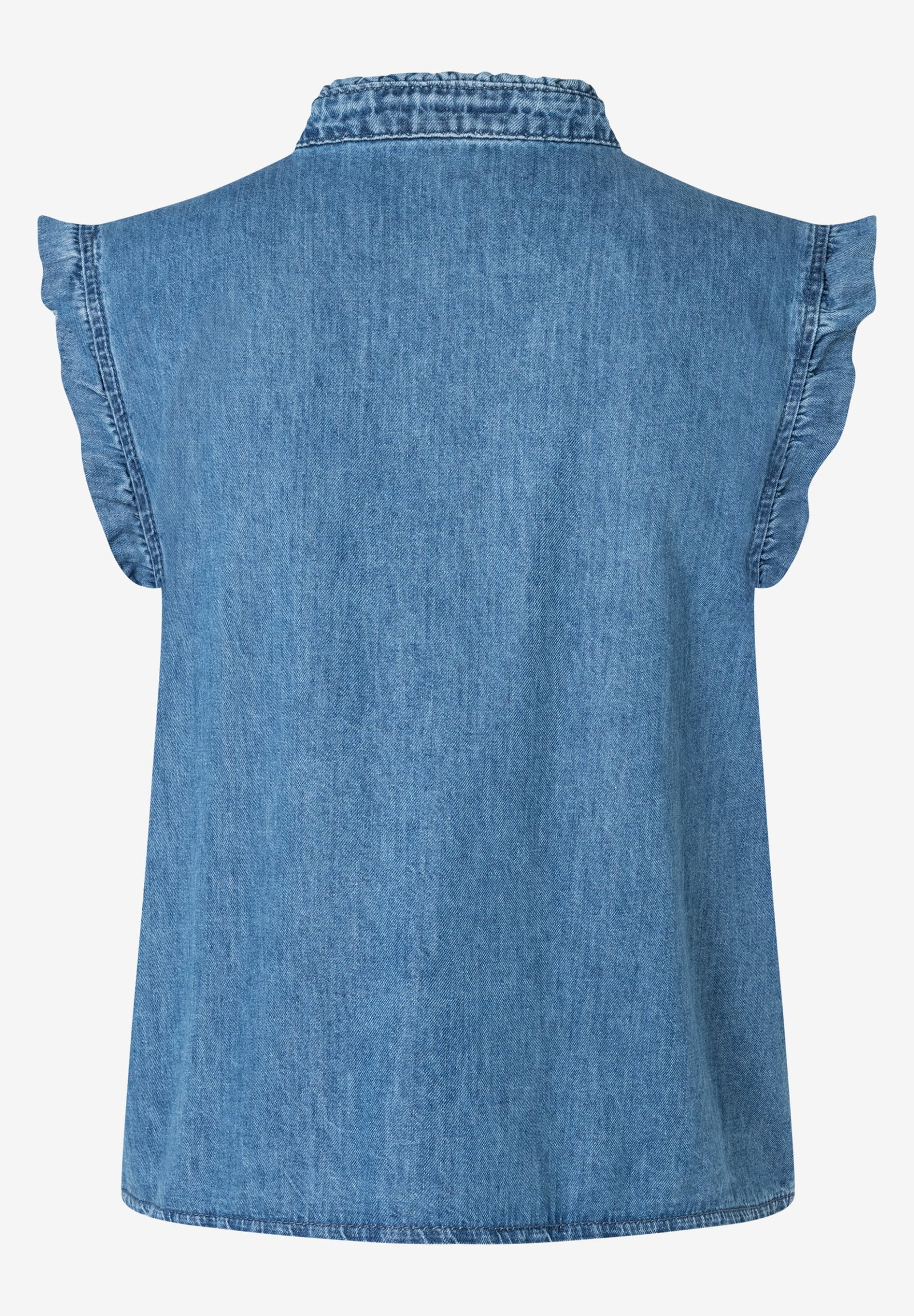 Jeansbluse mit Rüschenärmeln #2