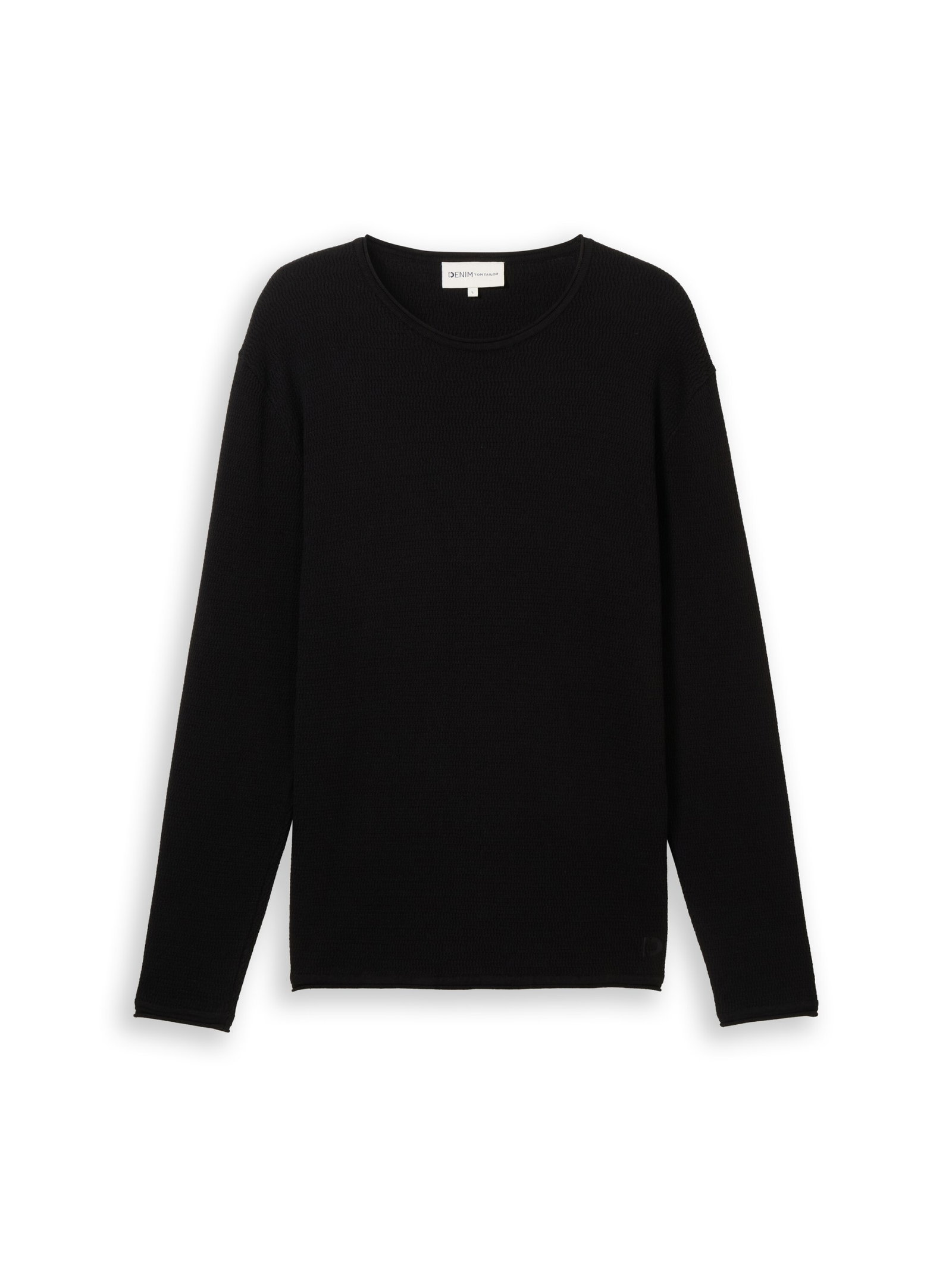 structured roll edge knit, Black #1
