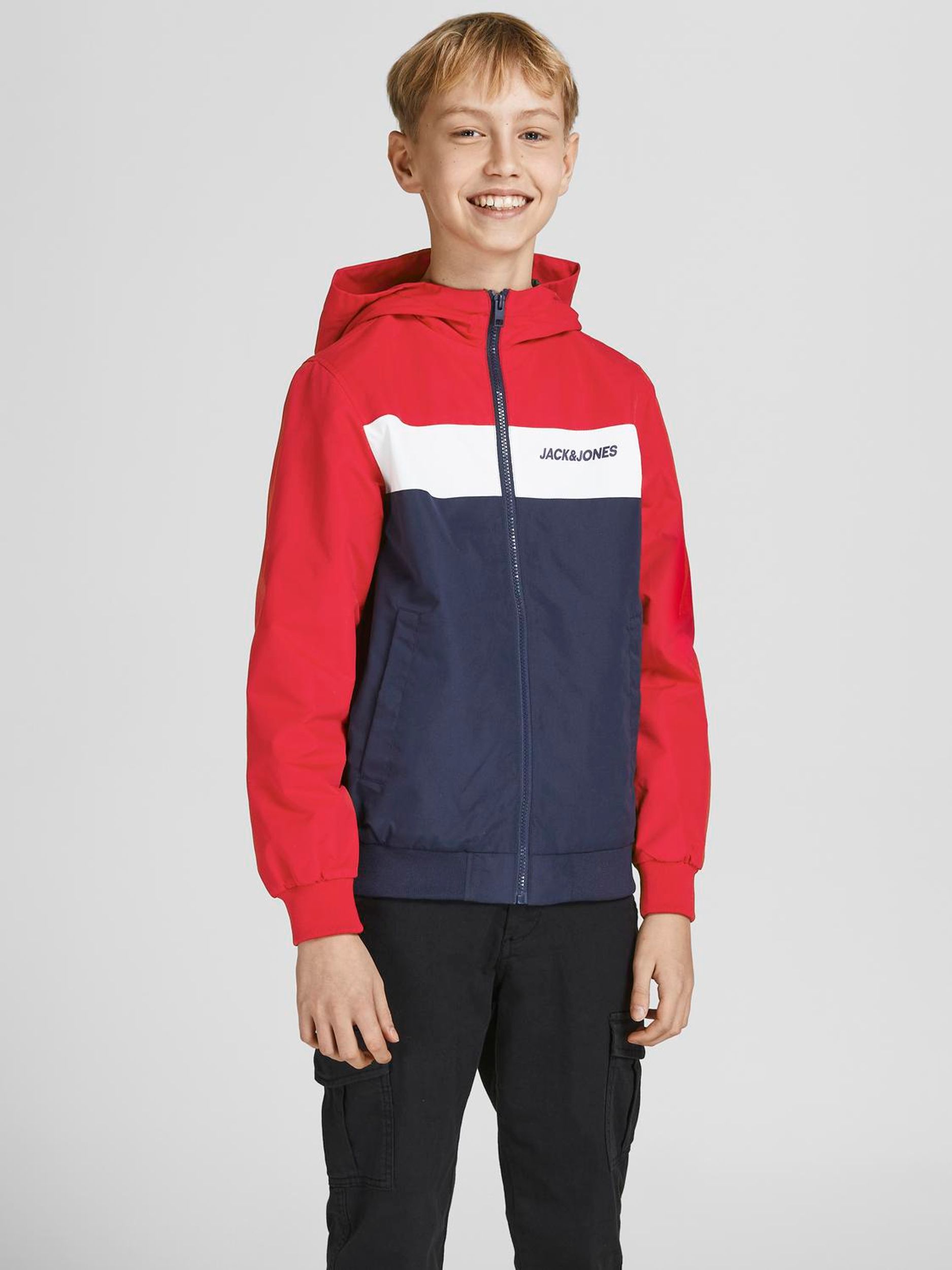 Jack&Jones |  JJERUSH BLOCKING HOOD BOMBER NOOS JNR | 176 | true red