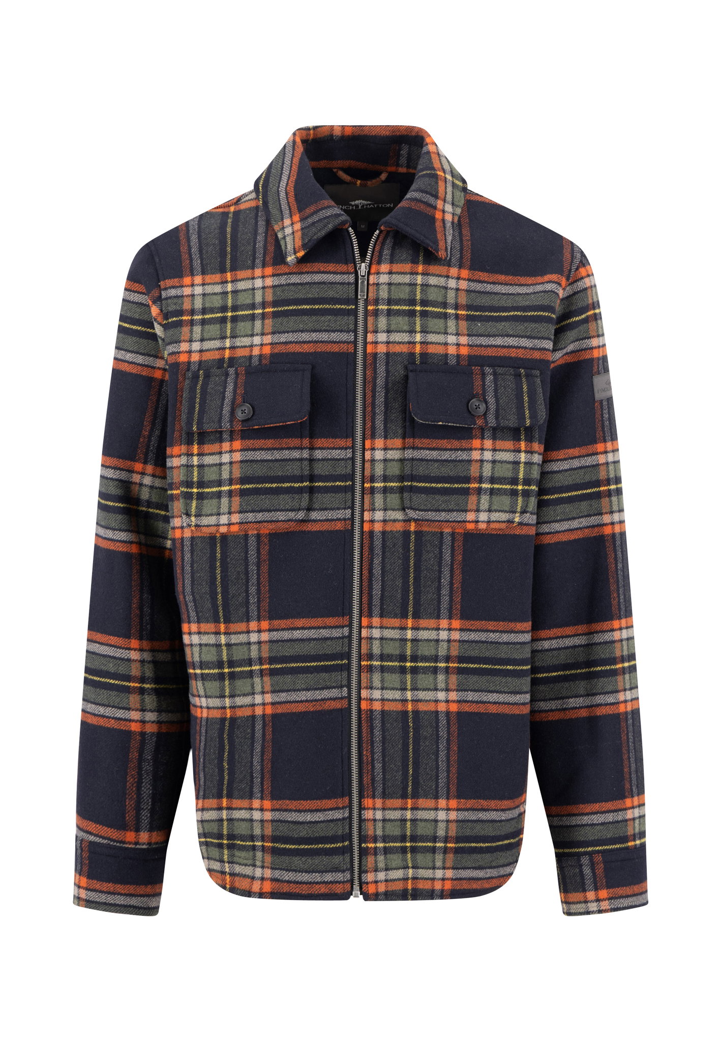 Wool check overshirt*RWS, dark navy #1