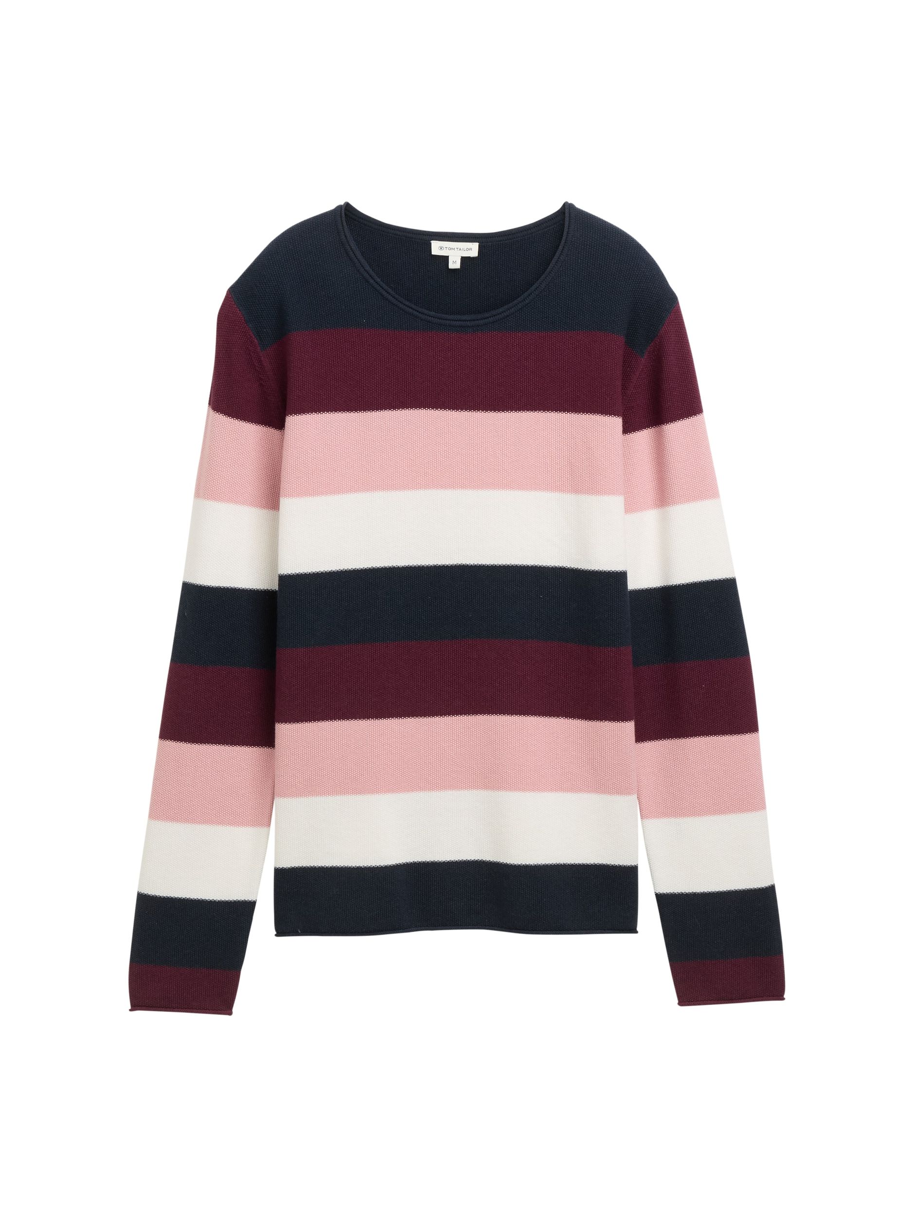 Tom Tailor |  Tom Tailor Gestreifter Strickpullover | XXL | red block stripe