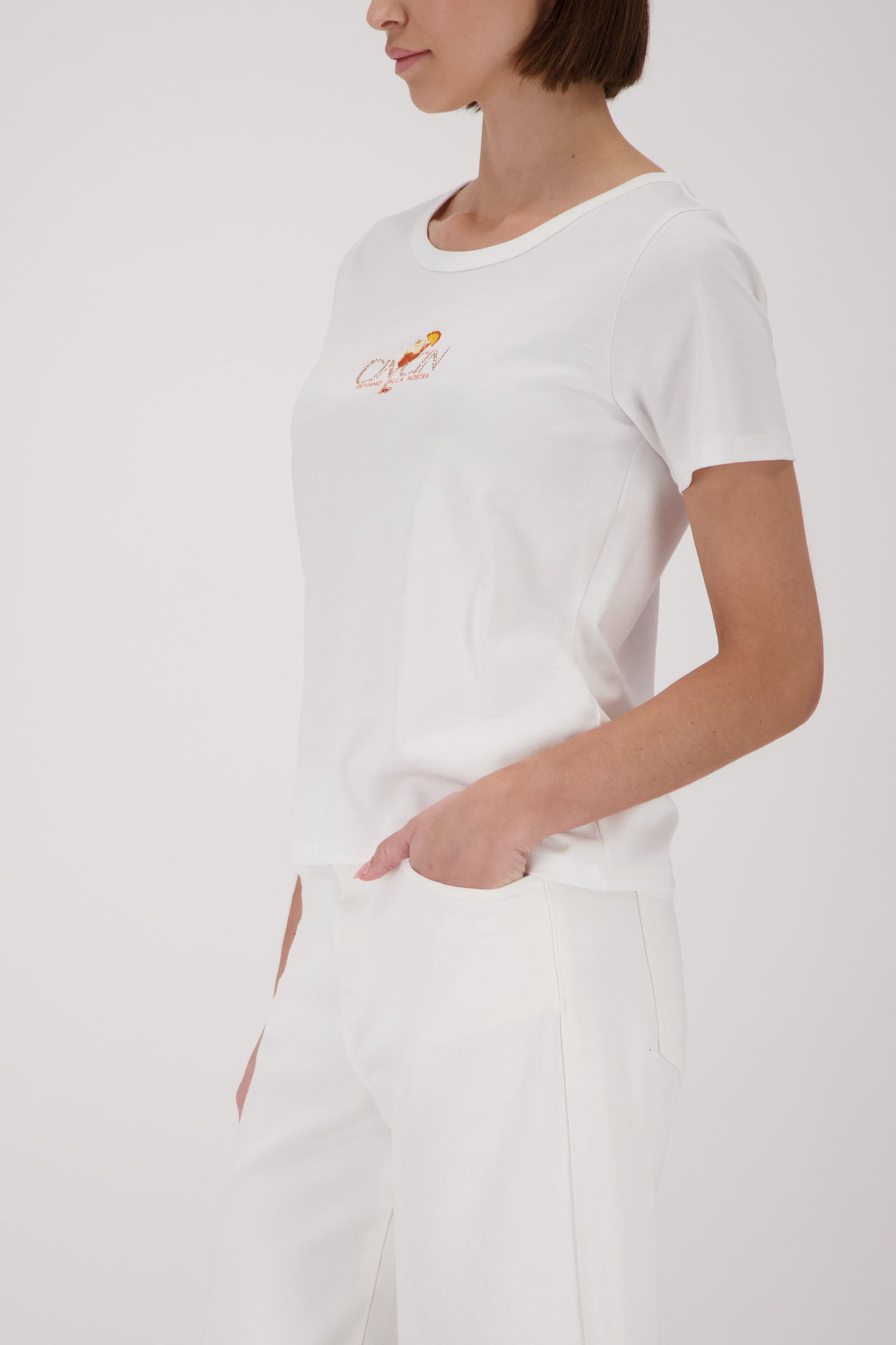 Monari |  T-Shirt, champagne beige | 36 | off-white