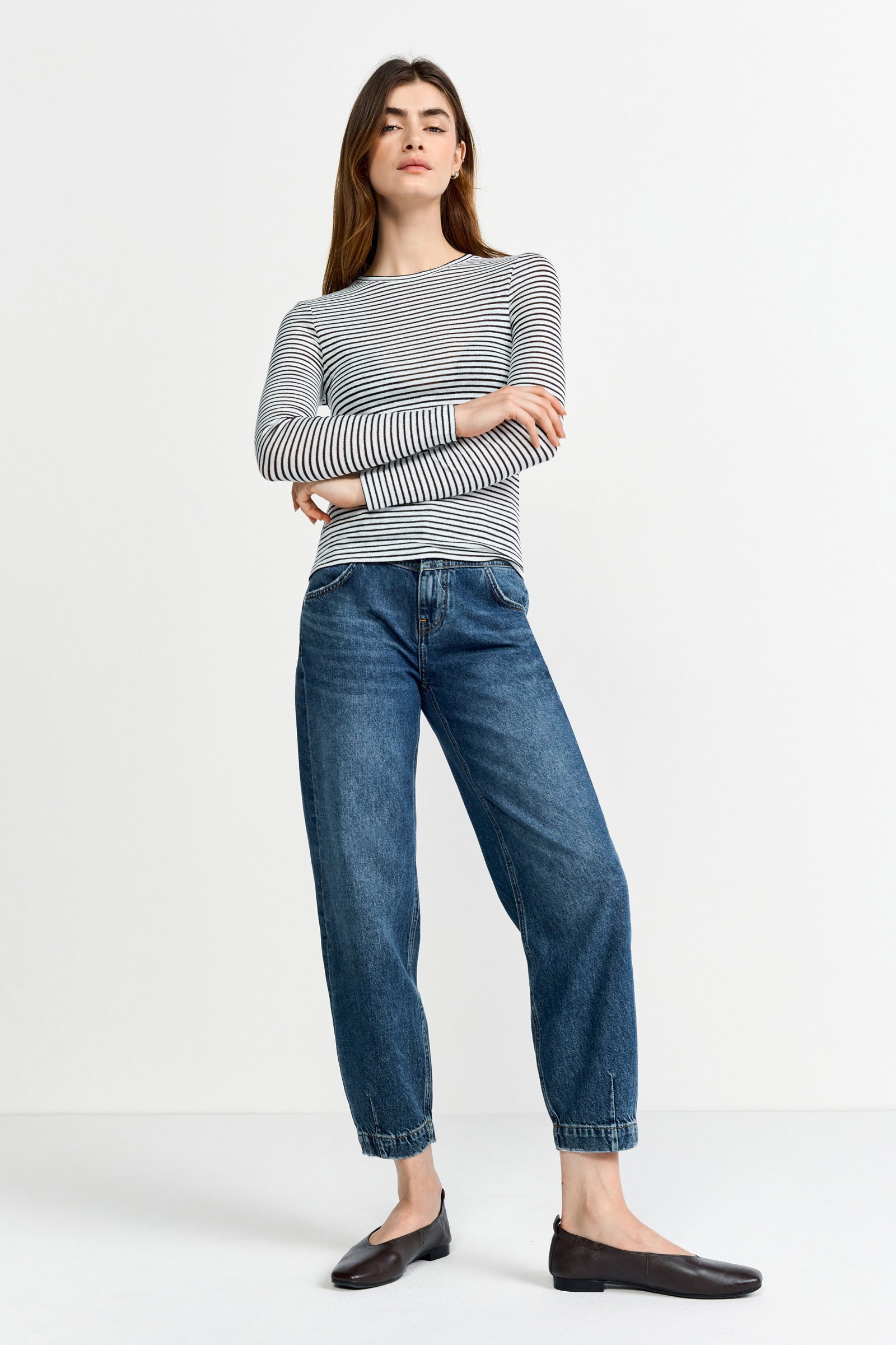 Sparkle Striped Longsleeve, dark chocolate #2