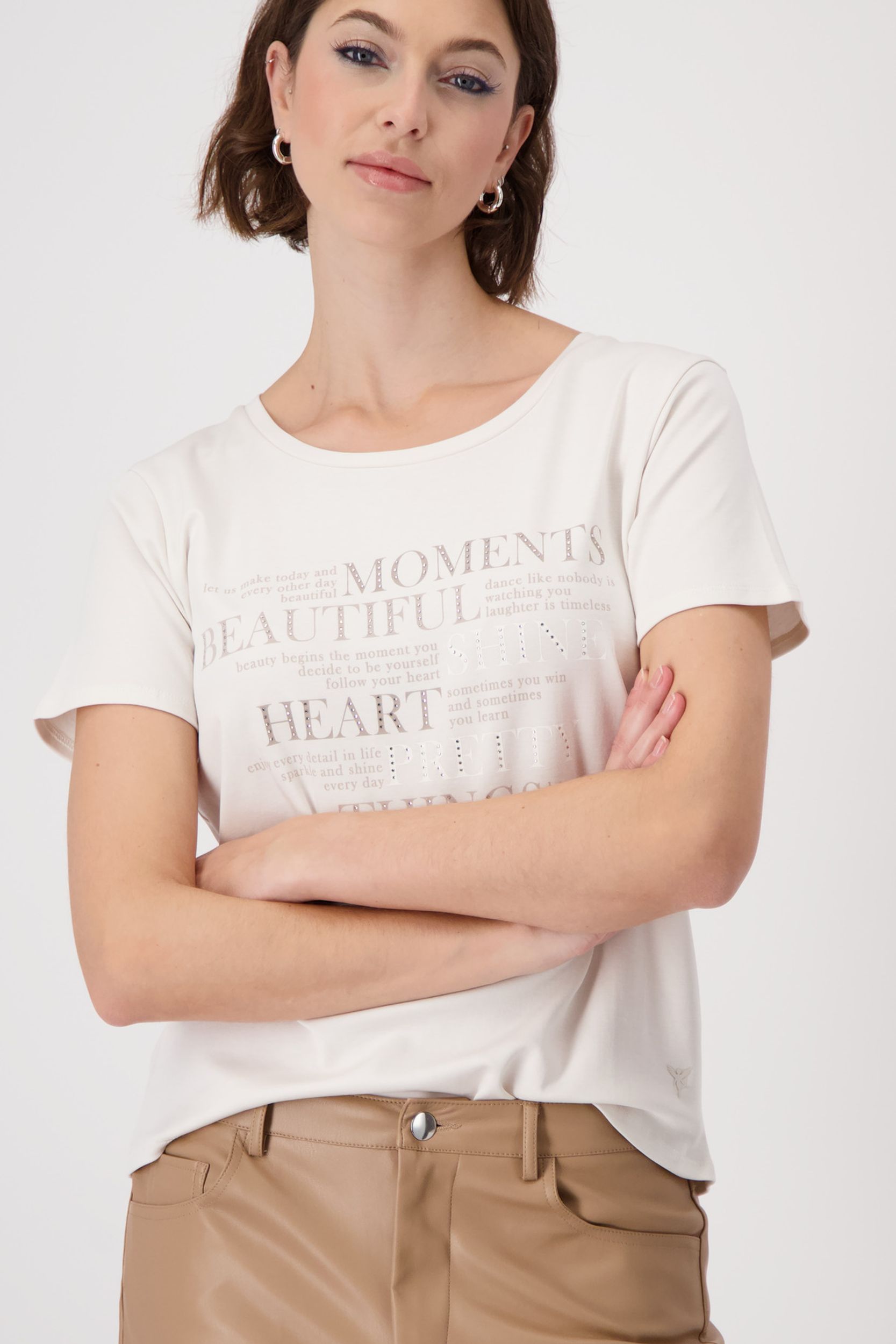 Monari |  T-Shirt, creamy beige | 40 | creamy beige