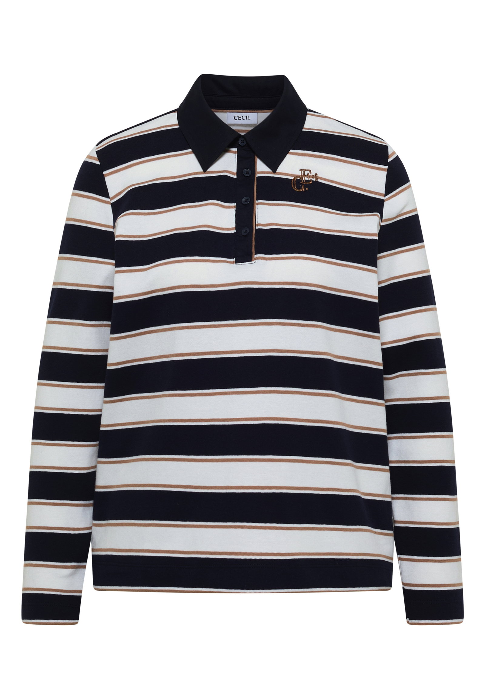 Striped Poloshirt, urban dark blue #1