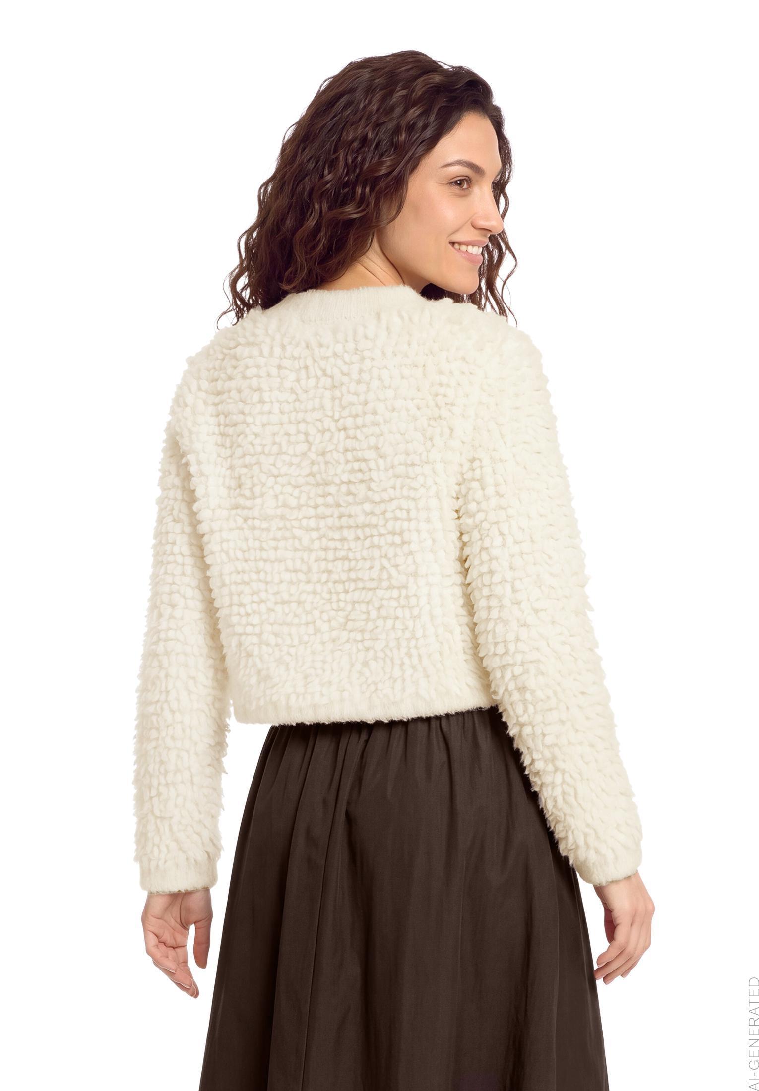 Strickjacke Kurz 1/1 Arm, Eggnog #4