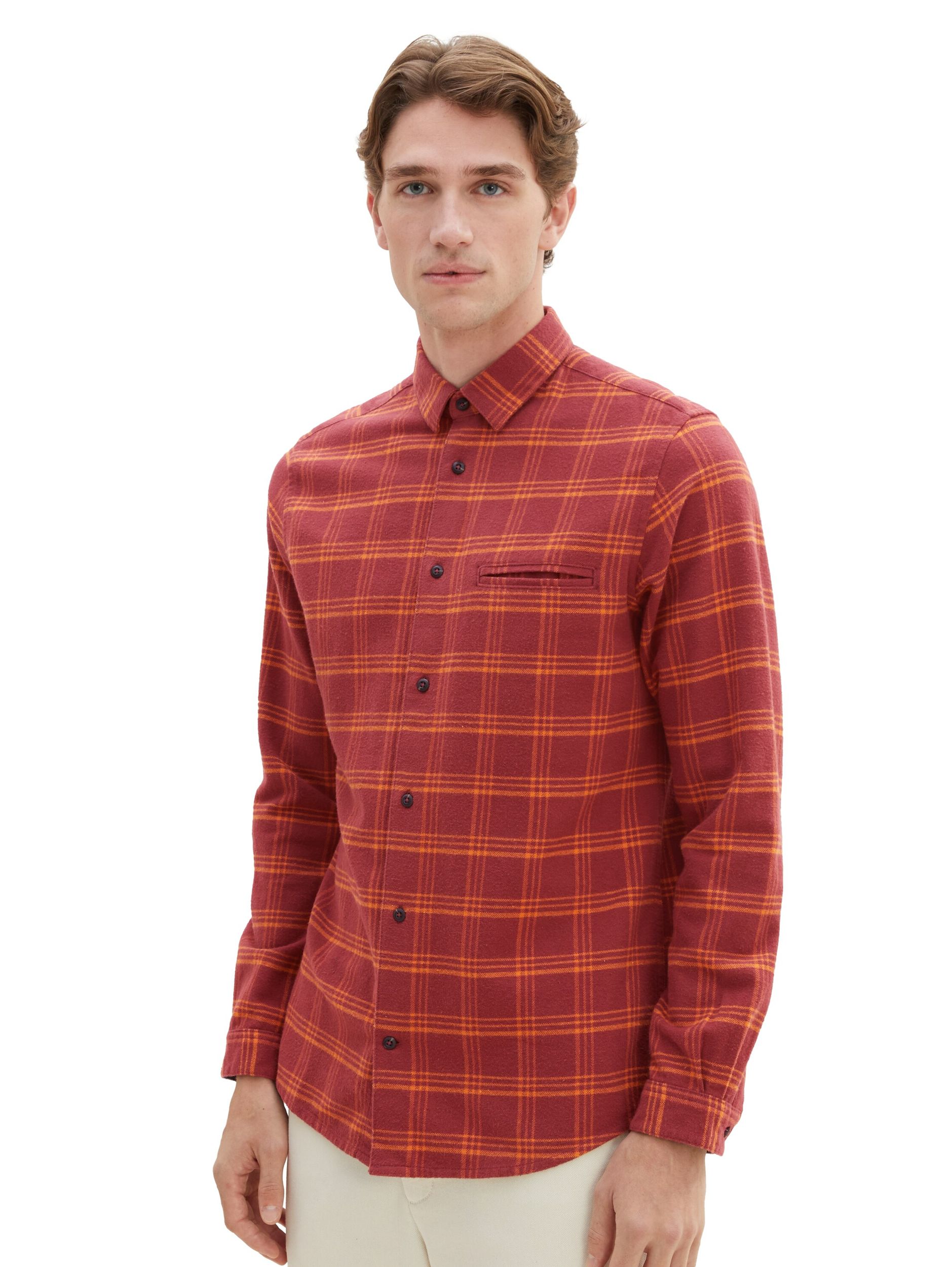 Tom Tailor |  Hemd mit Karomuster | XL | red orange check