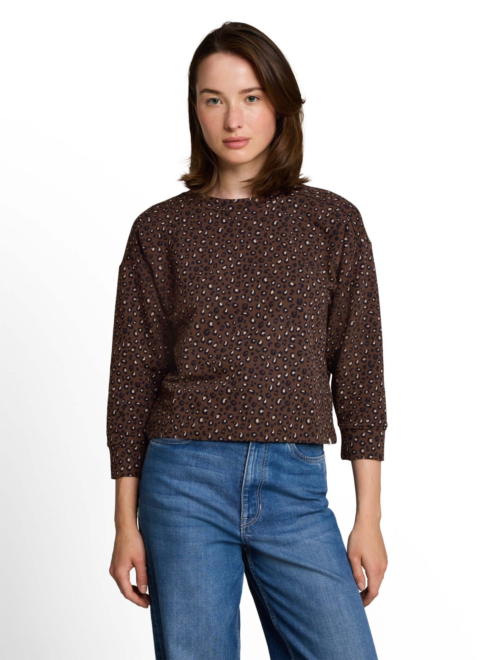 printed sweatshirt, brown black leo print #5