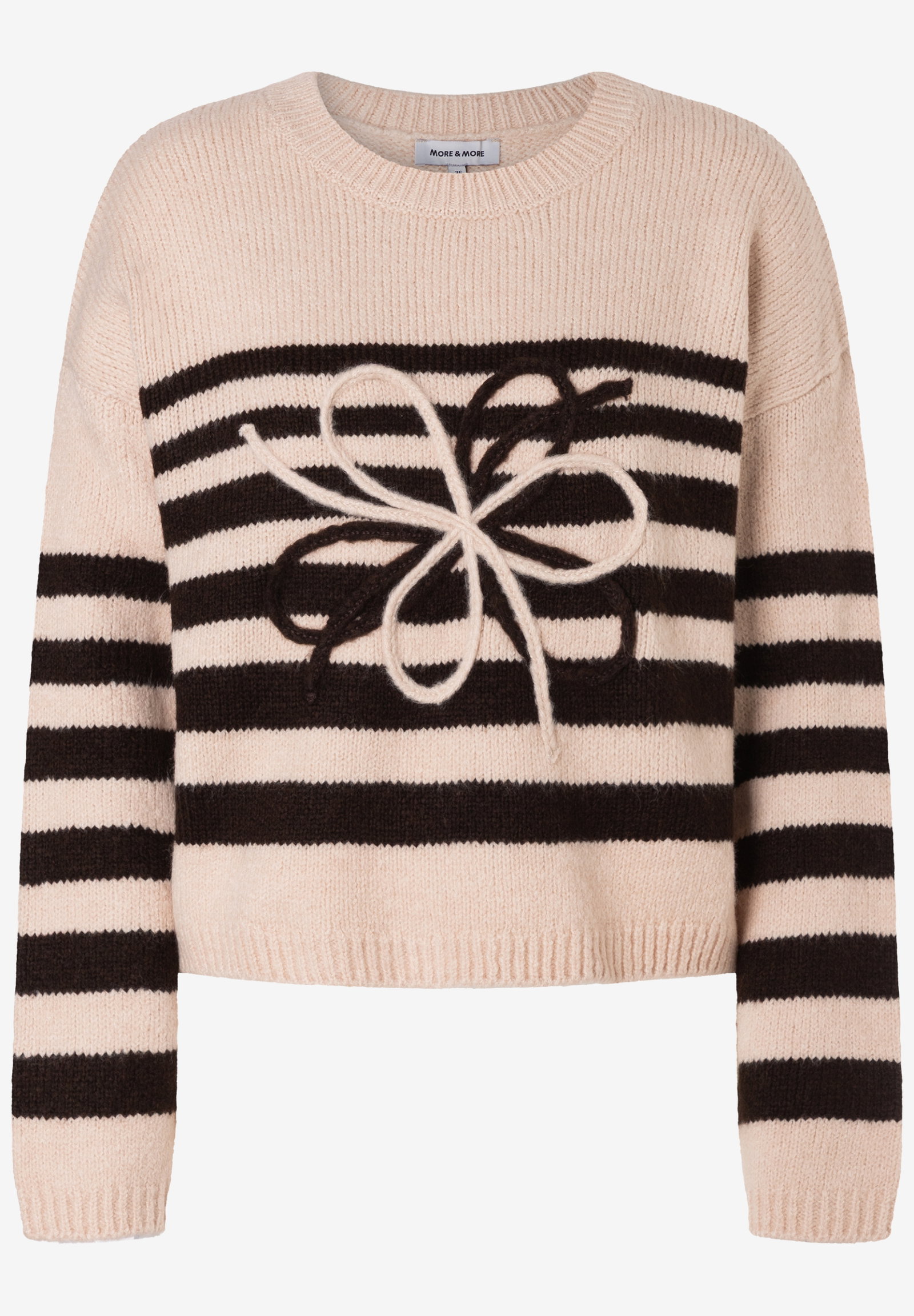 Striped Pullover with Artwork, knit stripes espresso brown powder #1