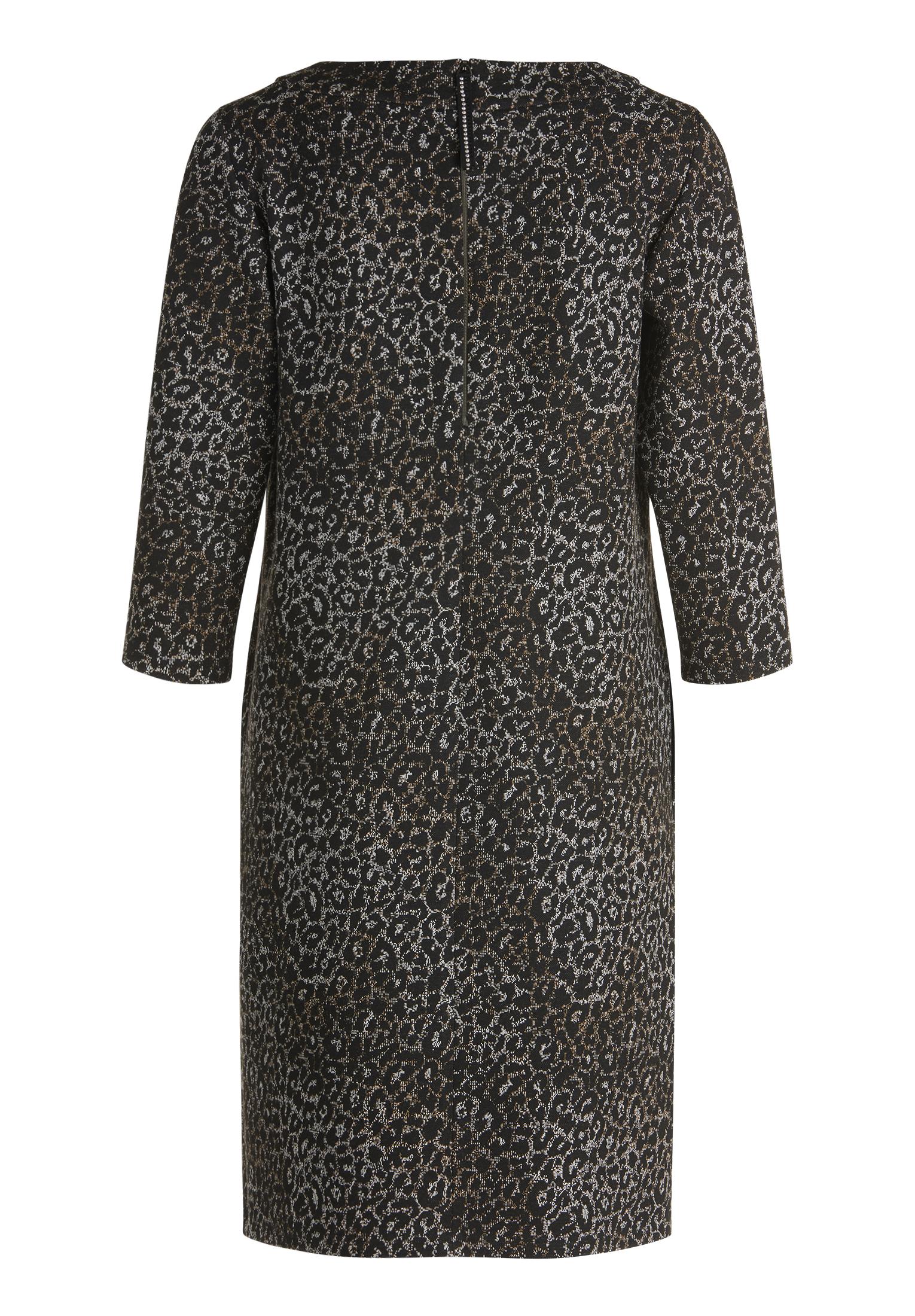 Kleid Kurz 3/4 Arm, Black/Beige #2