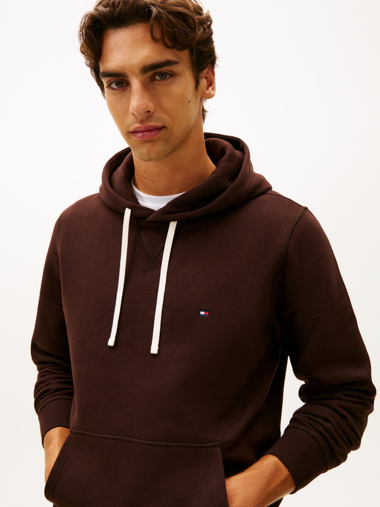 ESS SEASONAL FLEECE HOODY, BROWN #1