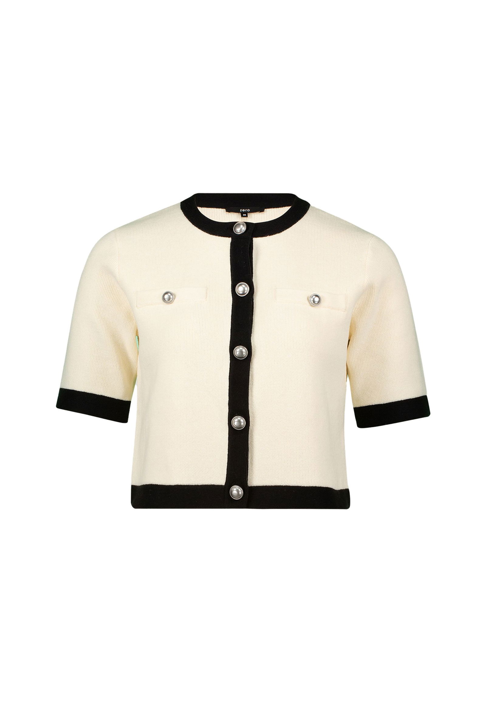 41505e4ad56e13737239cf0dd6abcba5 Zero |  Zero Strickjacke | Cardigan  | 36 | patch creamblack