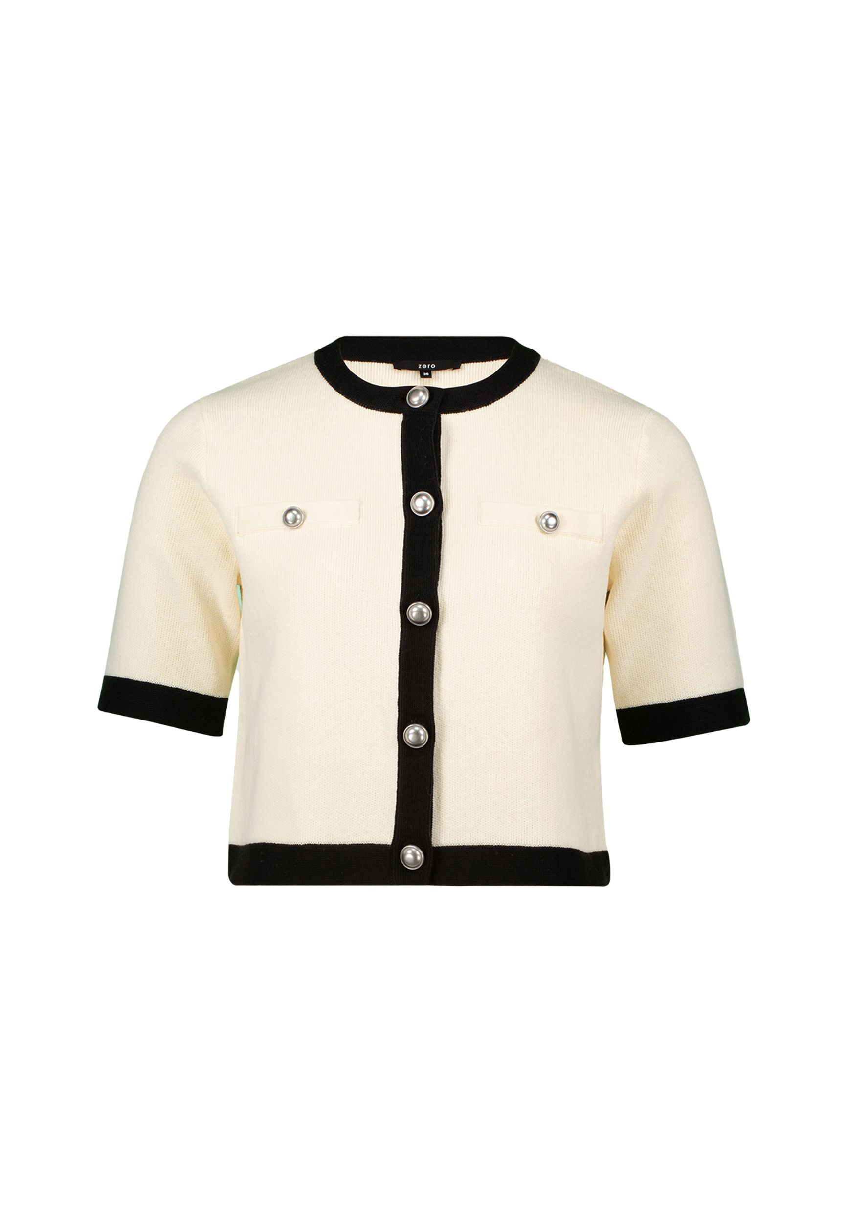 Zero |  Zero Strickjacke | Cardigan  | 36 | patch creamblack
