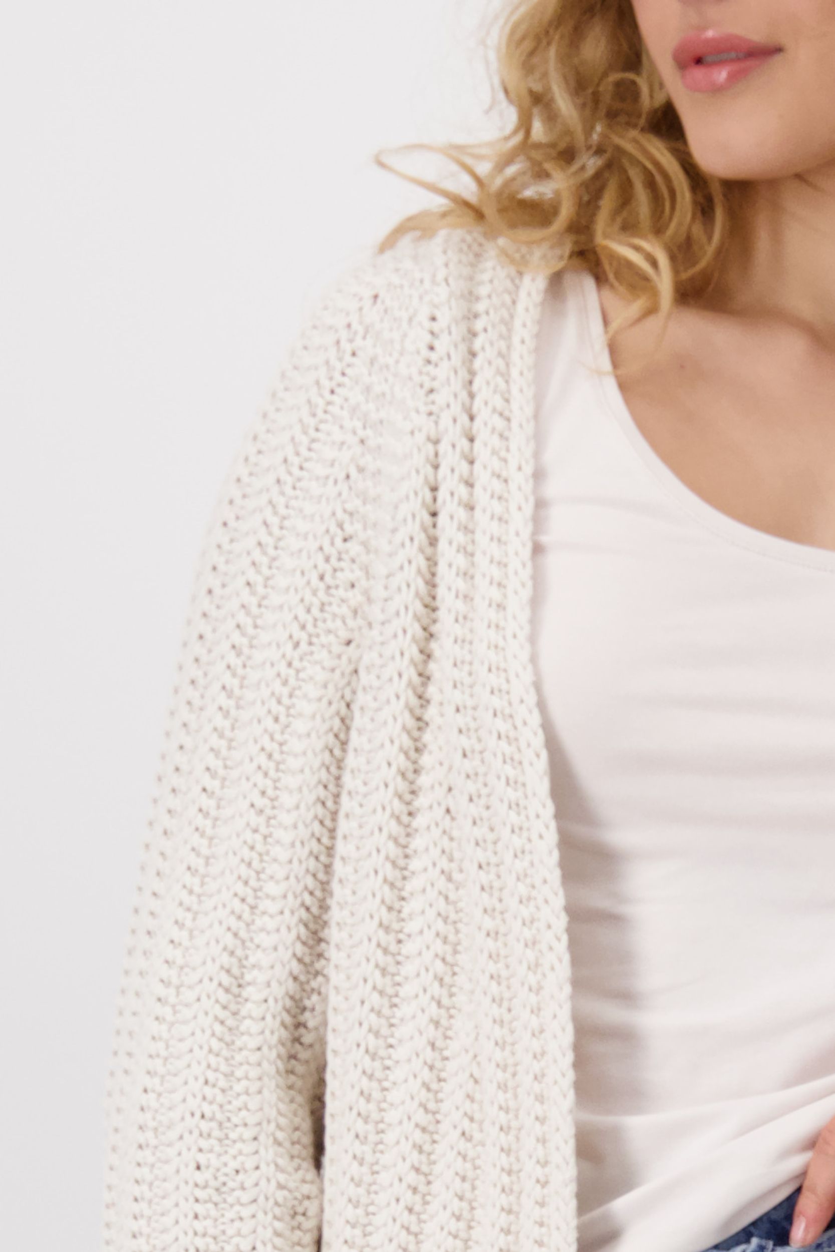 Monari |  Monari Strickjacke | Cardigan  | 46 | creamy beige