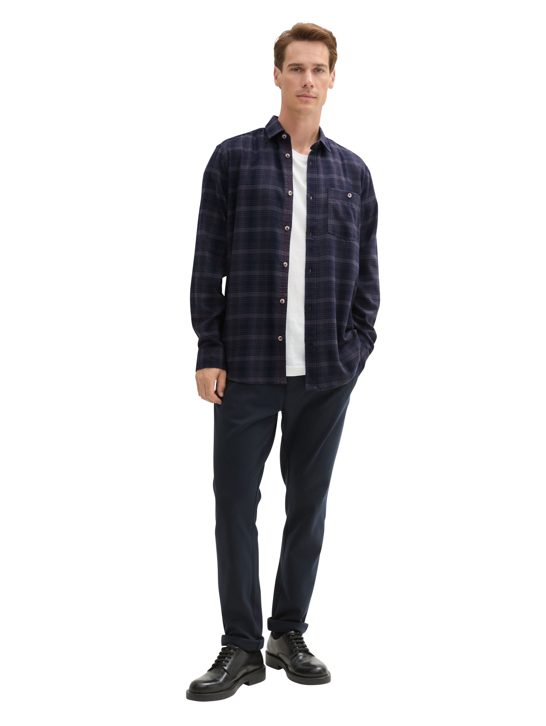 Tom Tailor |  Tom Tailor Hemd Regular Fit  | M | navy tonal check