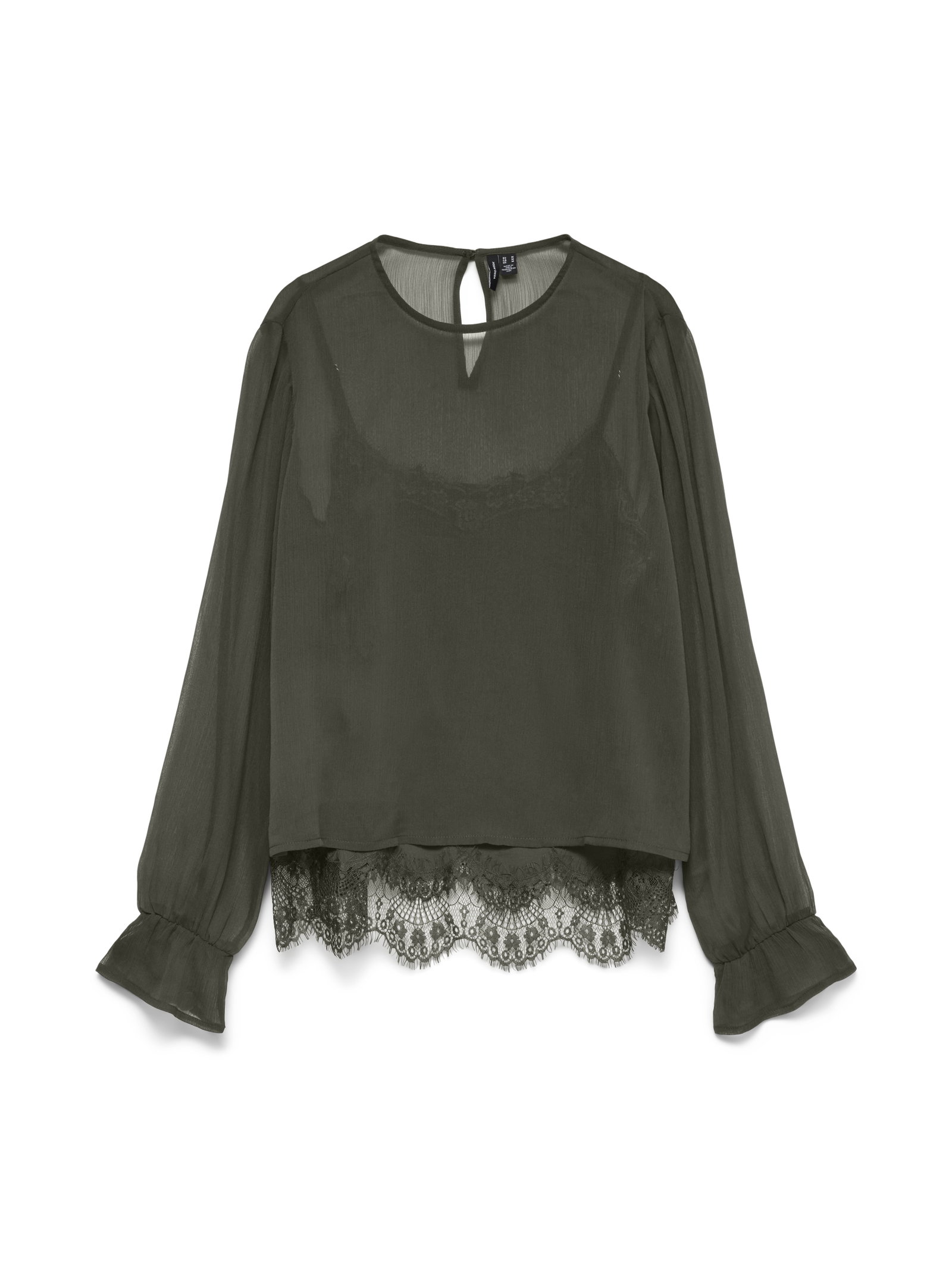 VMLALIE LS LACE TOP WVN, Forest Night #1