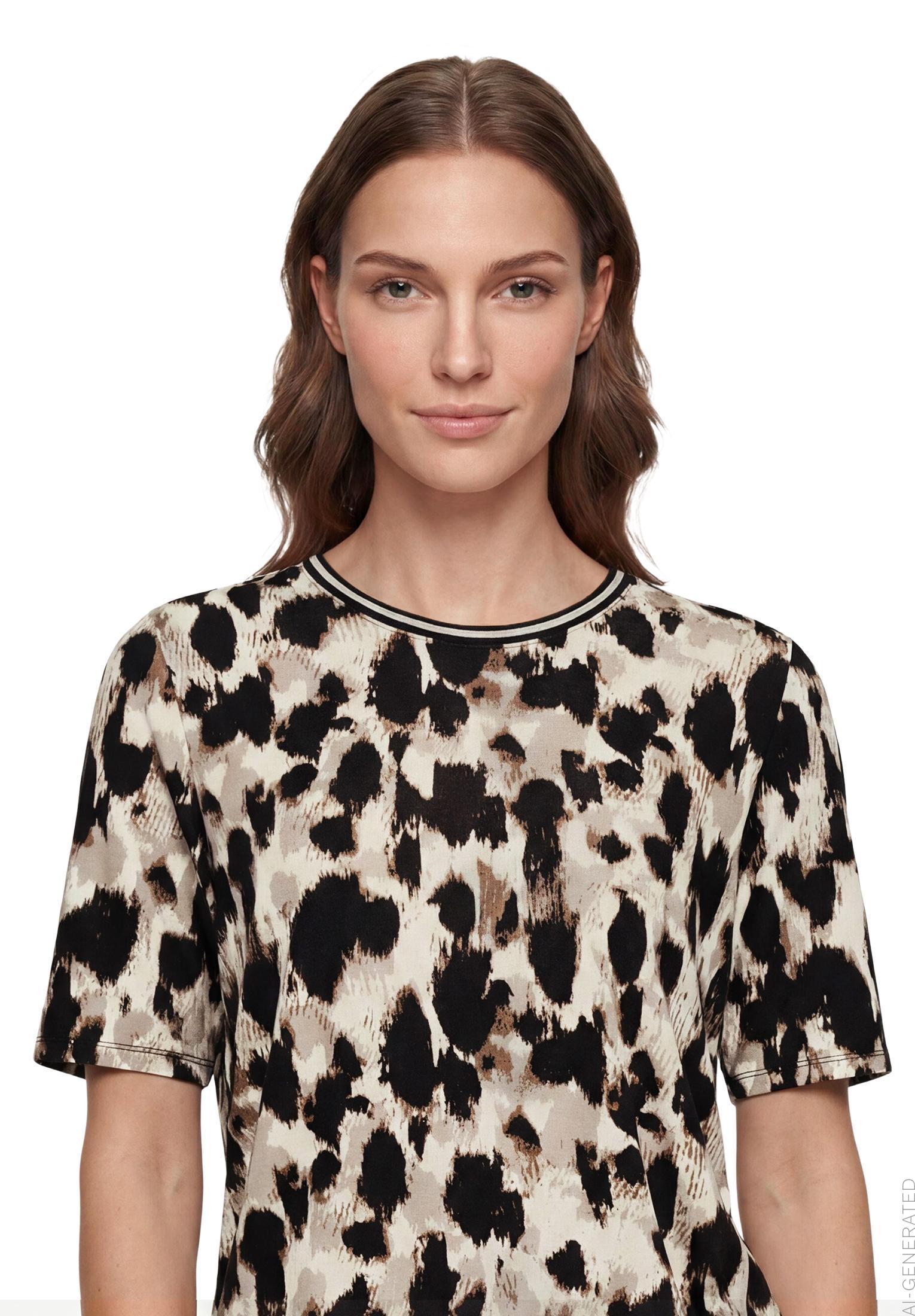 Shirt Kurz 1/2 Arm, Beige/Black #6