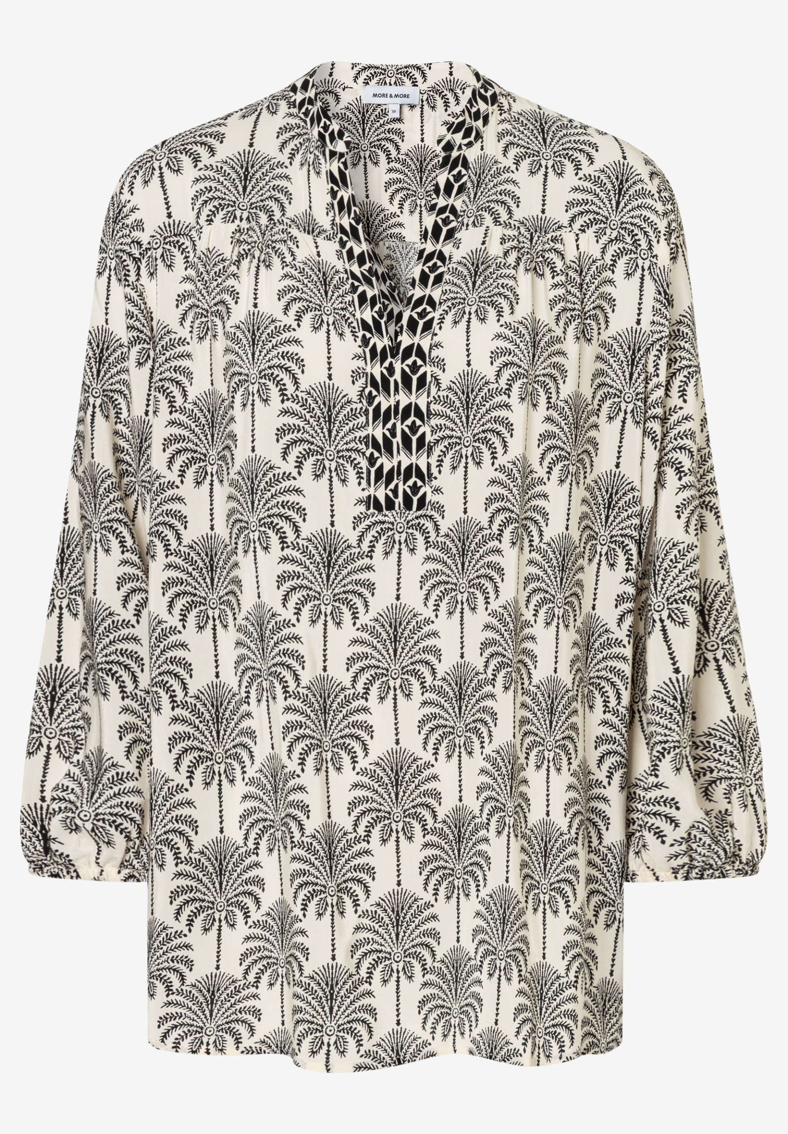 Viscose Print Tunic Blouse, twotone palm print #1
