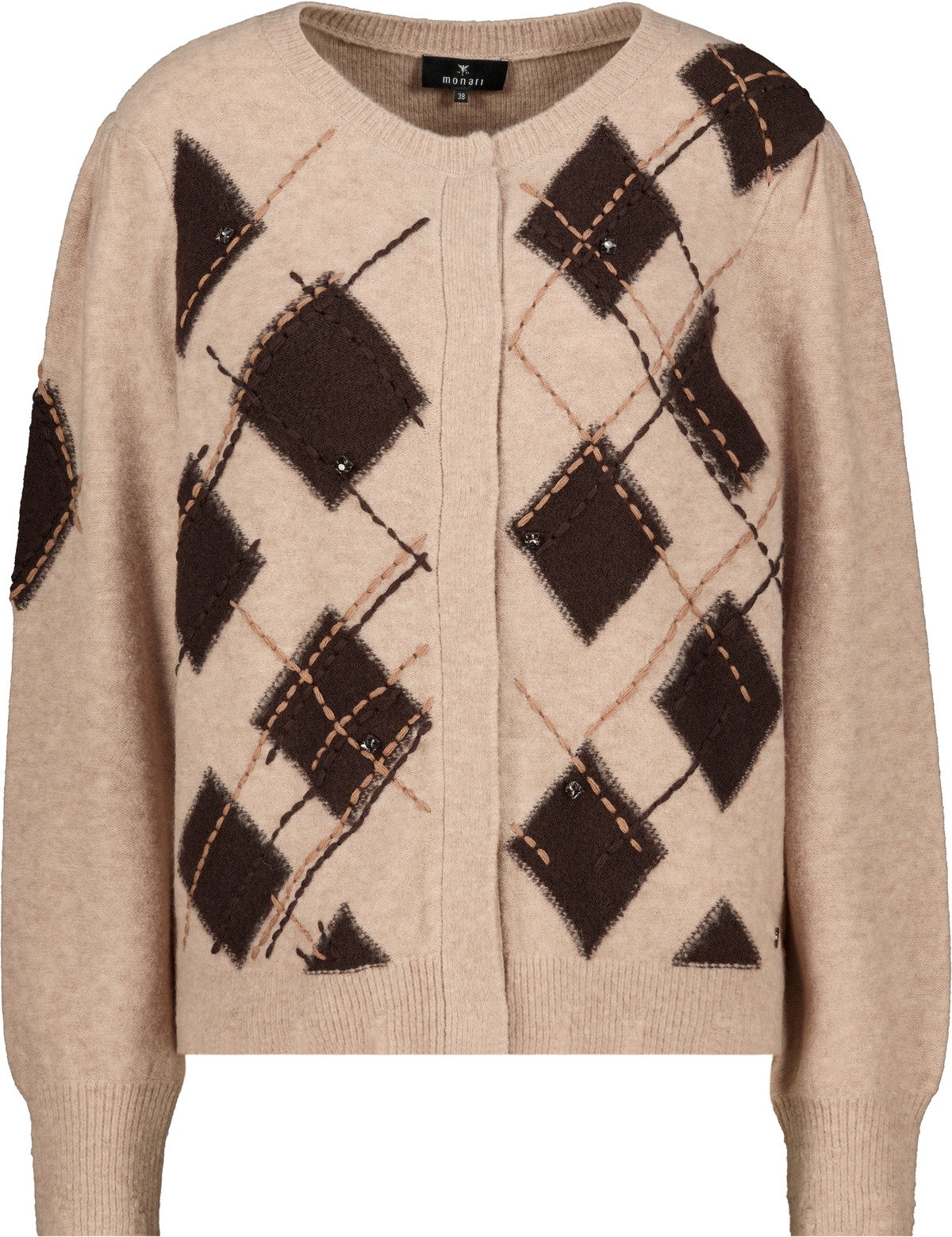 Strickjacke, cappuccino melange gemustert #1
