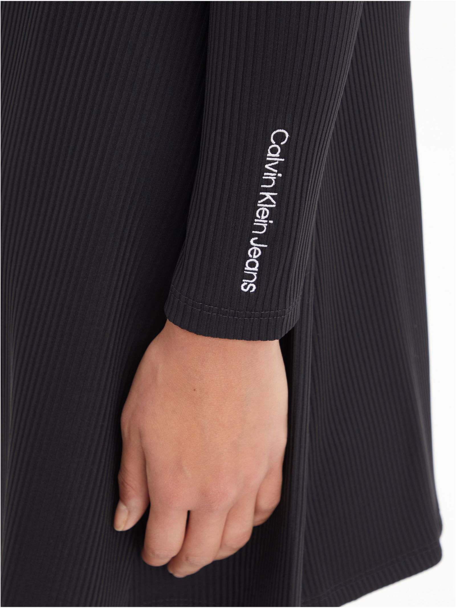 ZIPPER A-LINE RIB DRESS