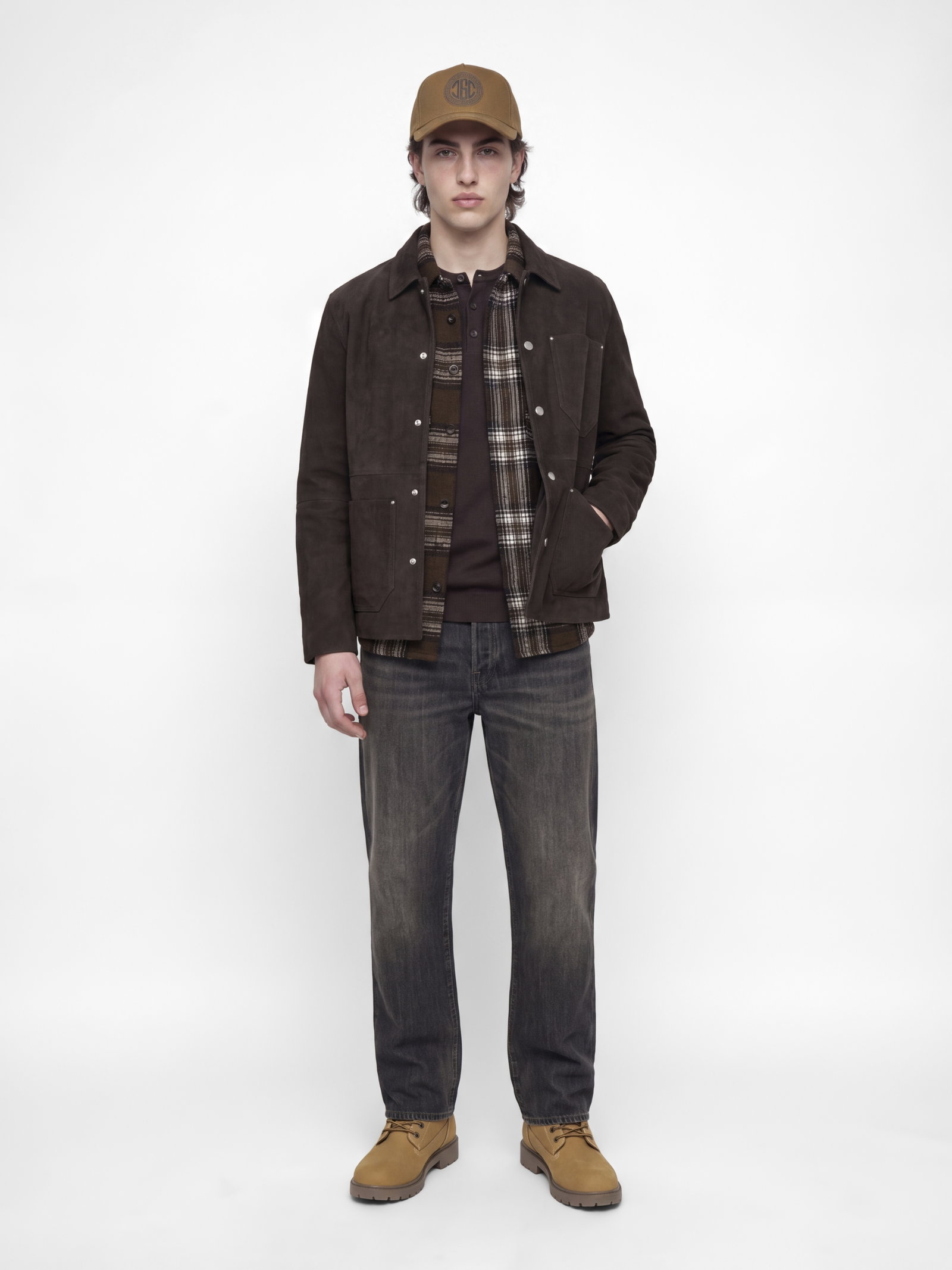 JJEREGENT STRUCTURE OVERSHIRT LS SN, Rosin/CHECK #5